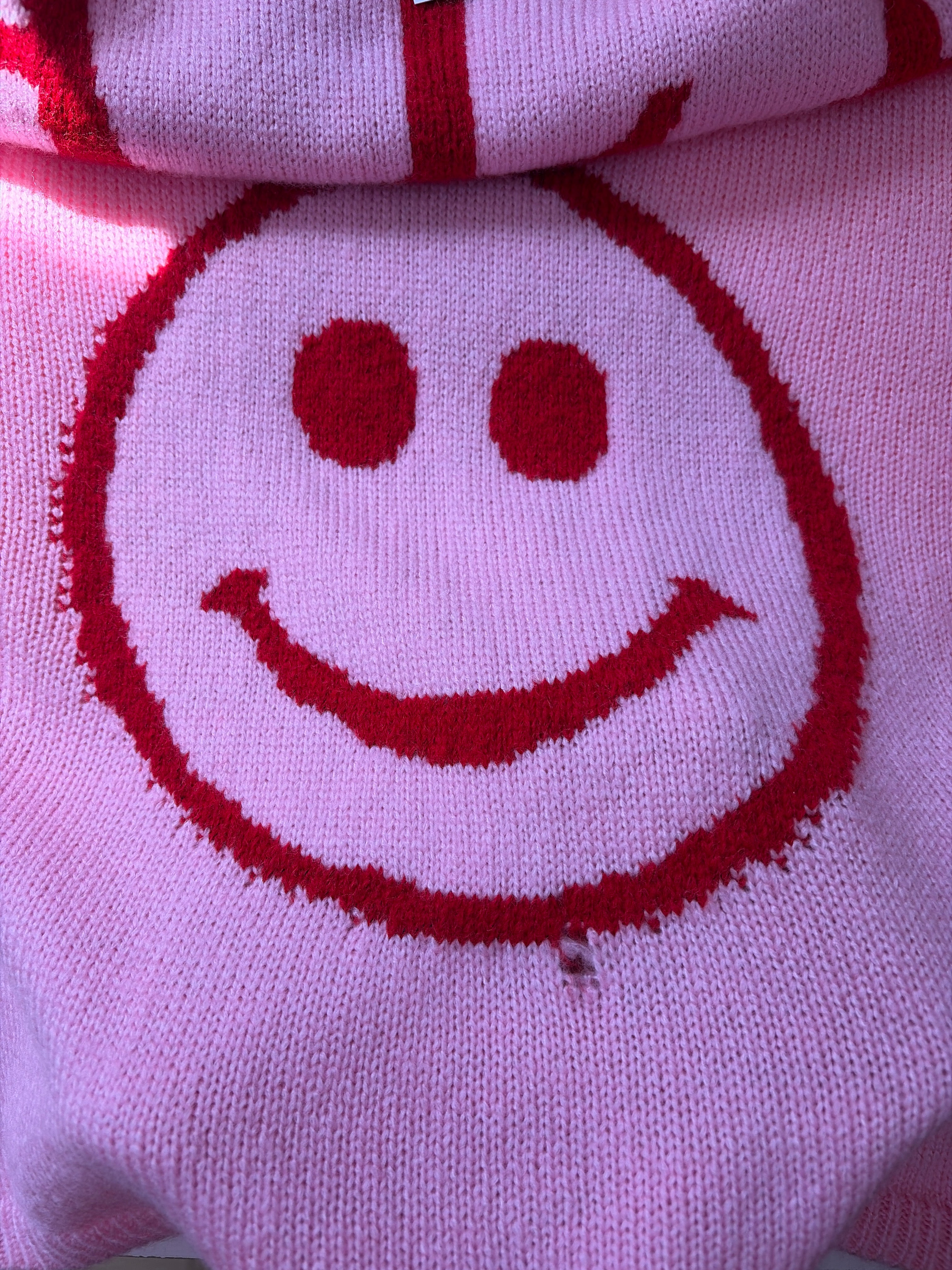 Zweite Wahl - Strickpulli "all good", Candy pink/rot - Kein Umtausch