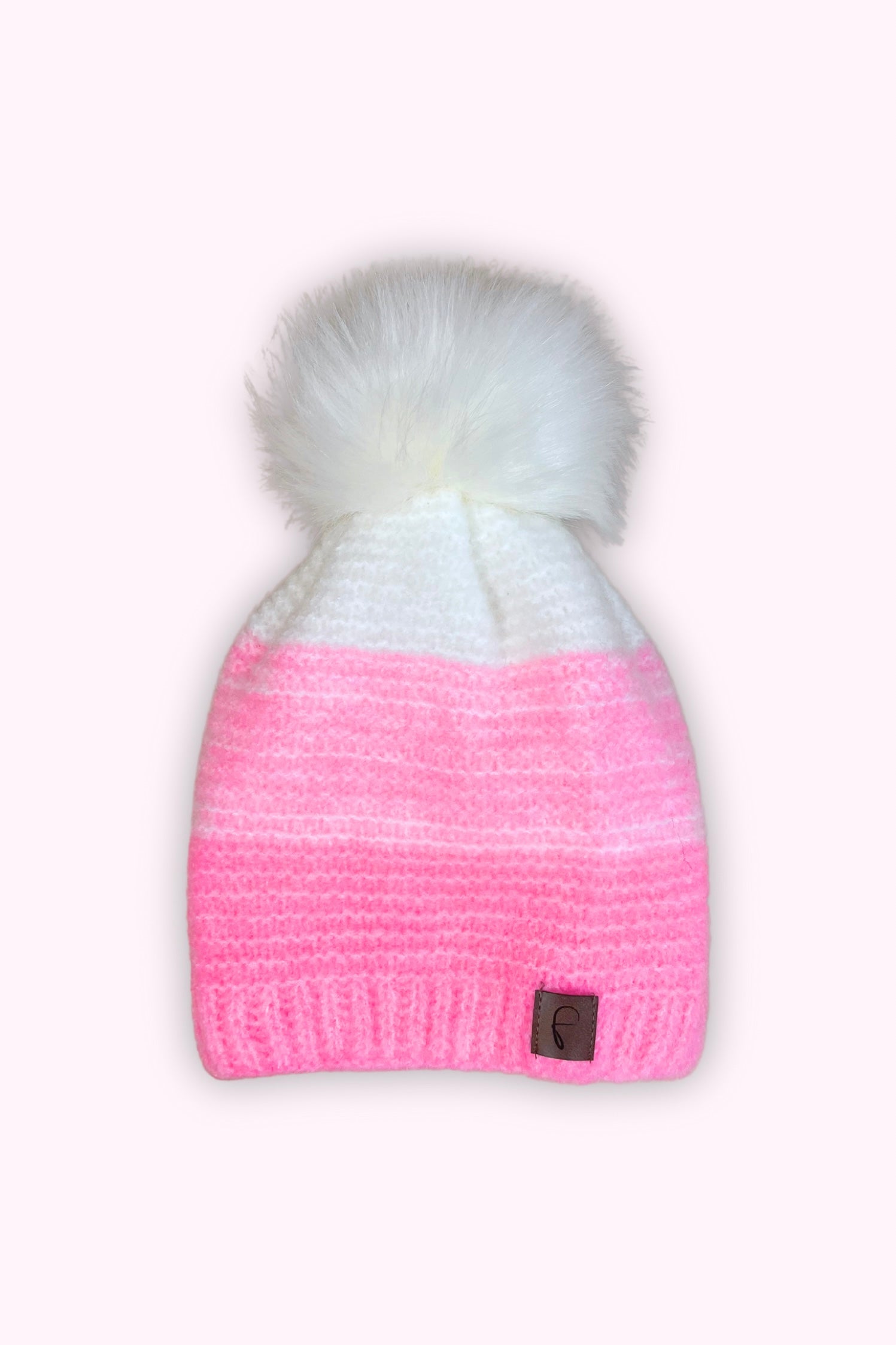 Bommelmütze mit Farbverlauf, candy pink/creme