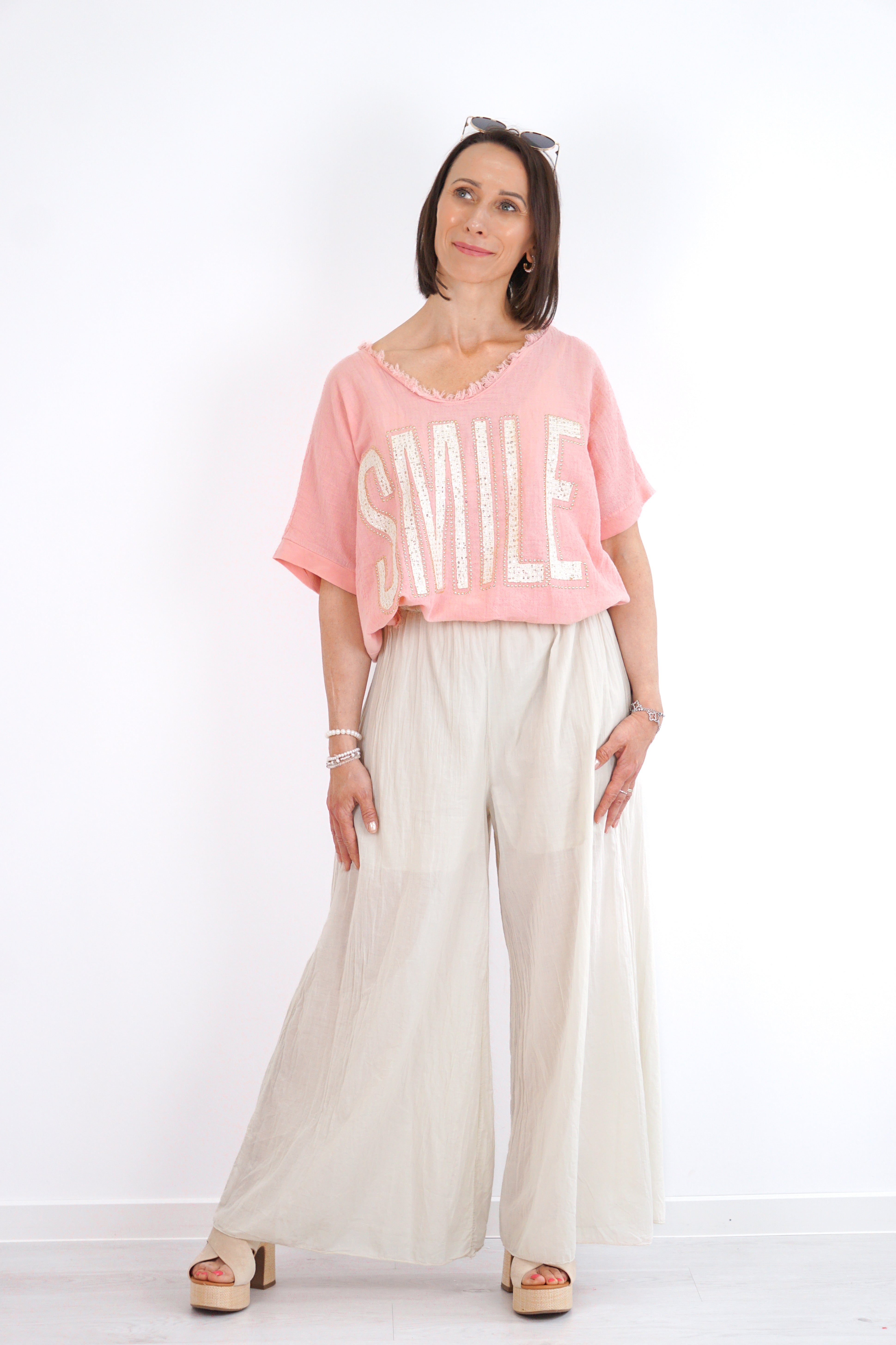 T-Shirt "SMILE", rose