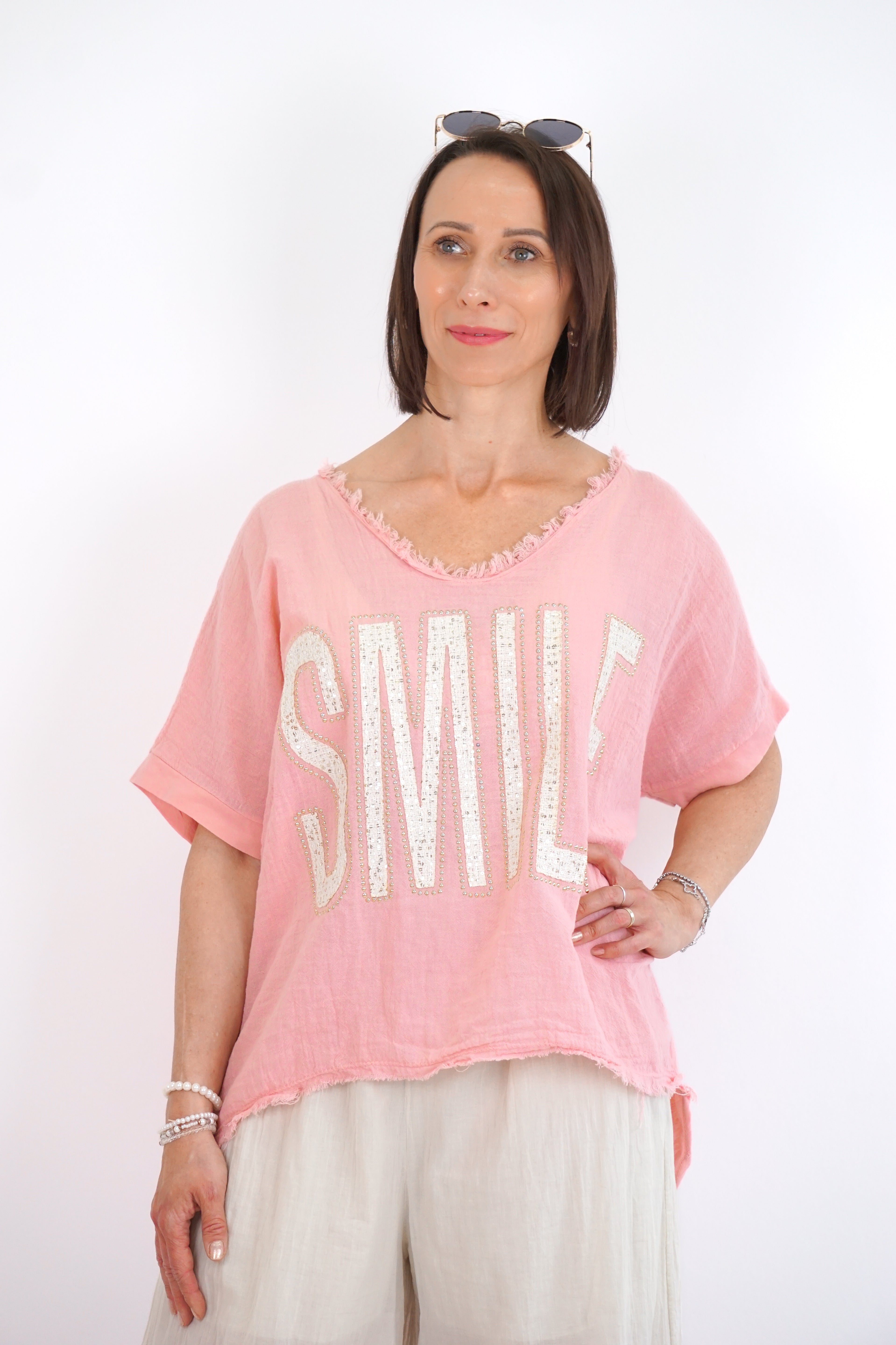 T-Shirt "SMILE", rose