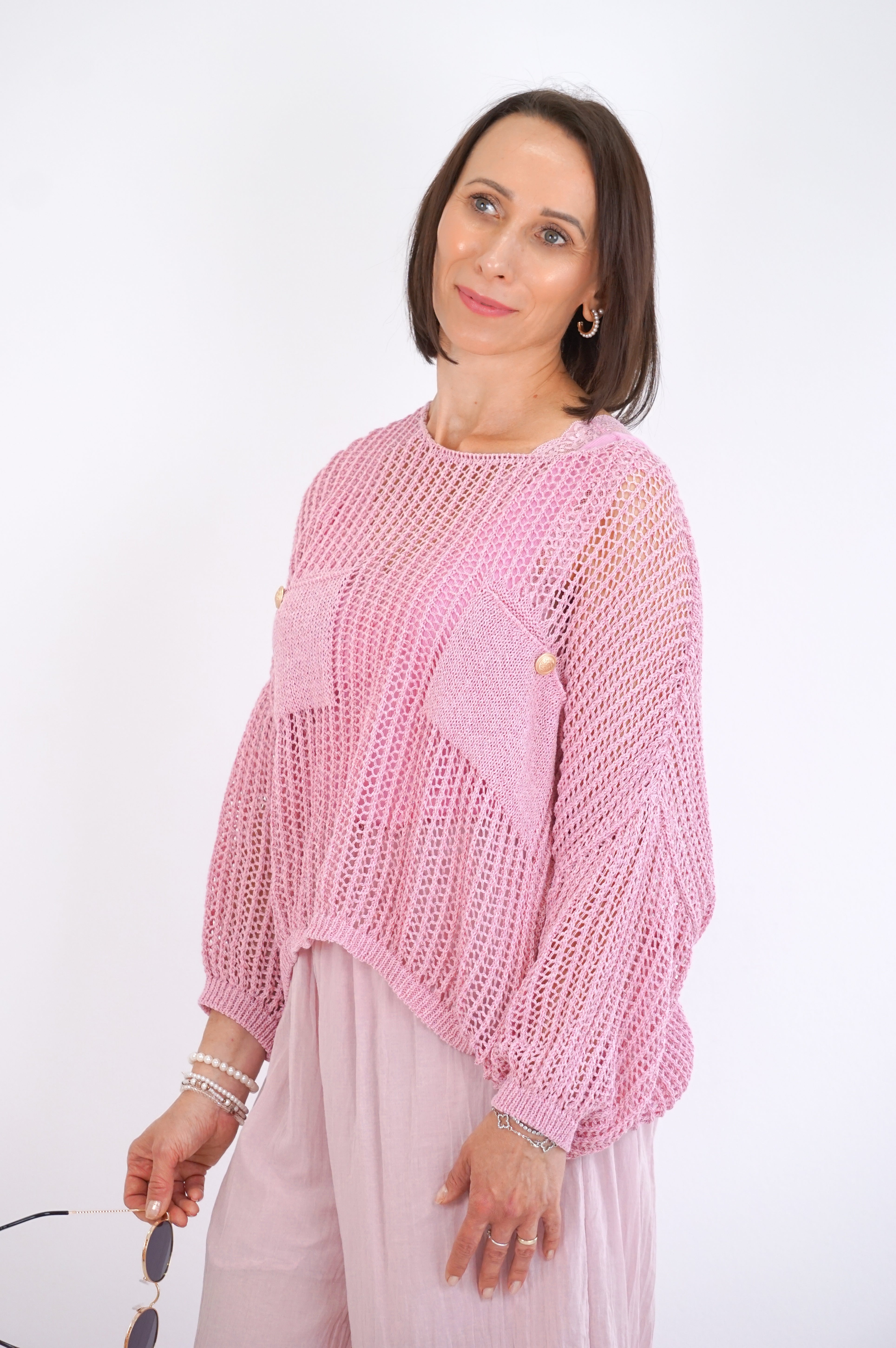 Häkelshirt "sparkle" rose