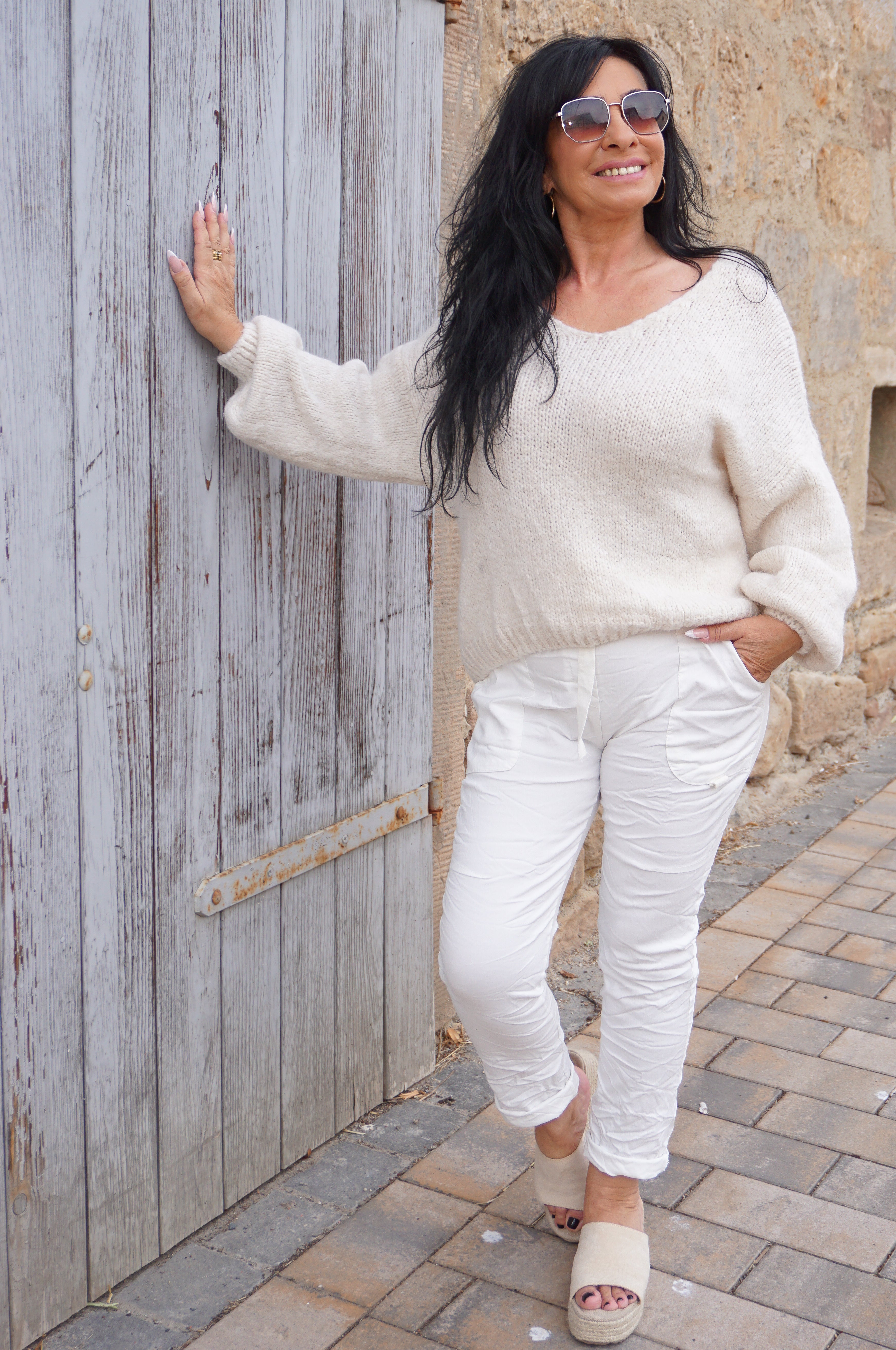 Strickpulli "Love in the air", hellbeige