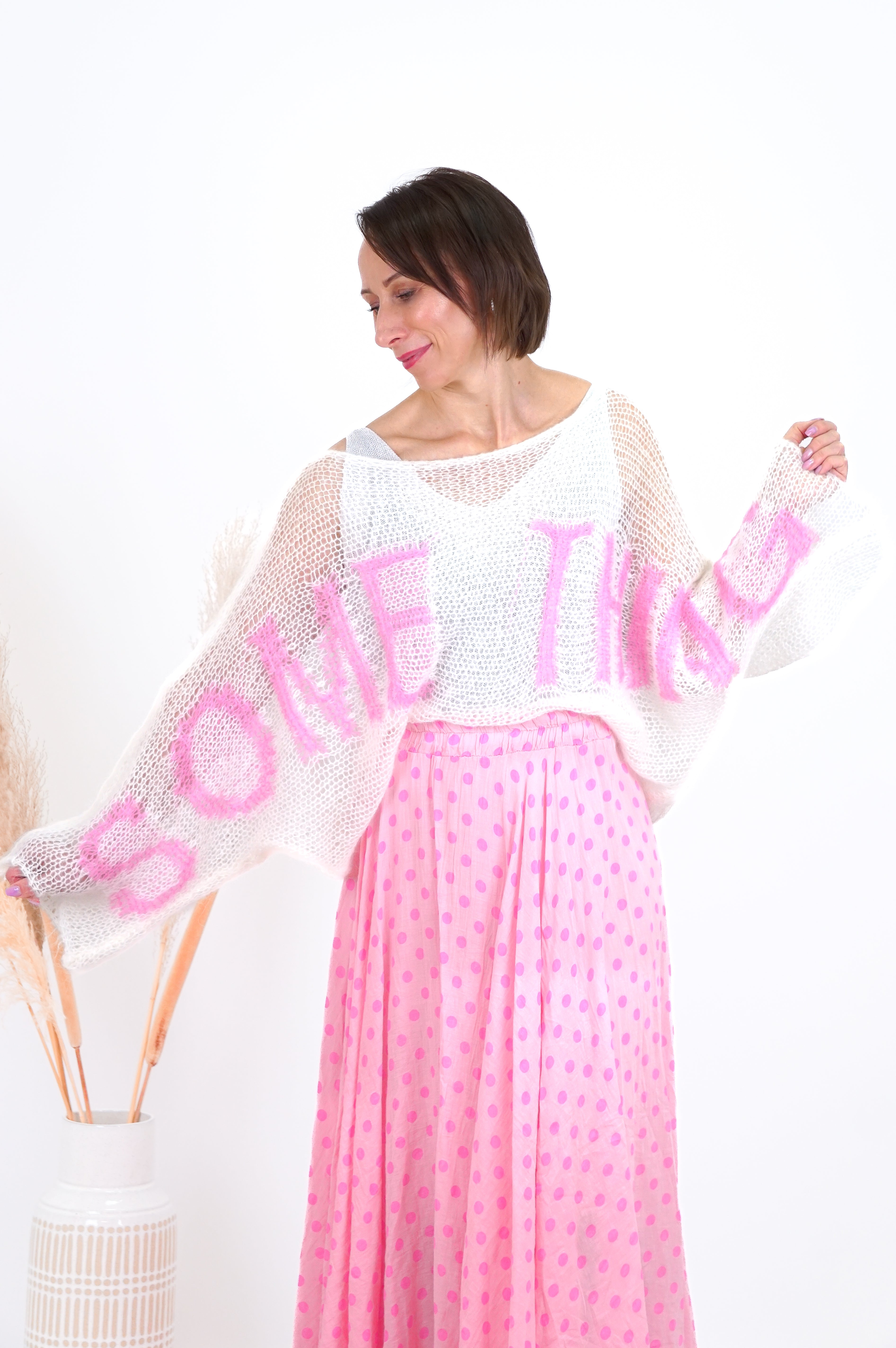 Leichter Strickpulli "Something", off white