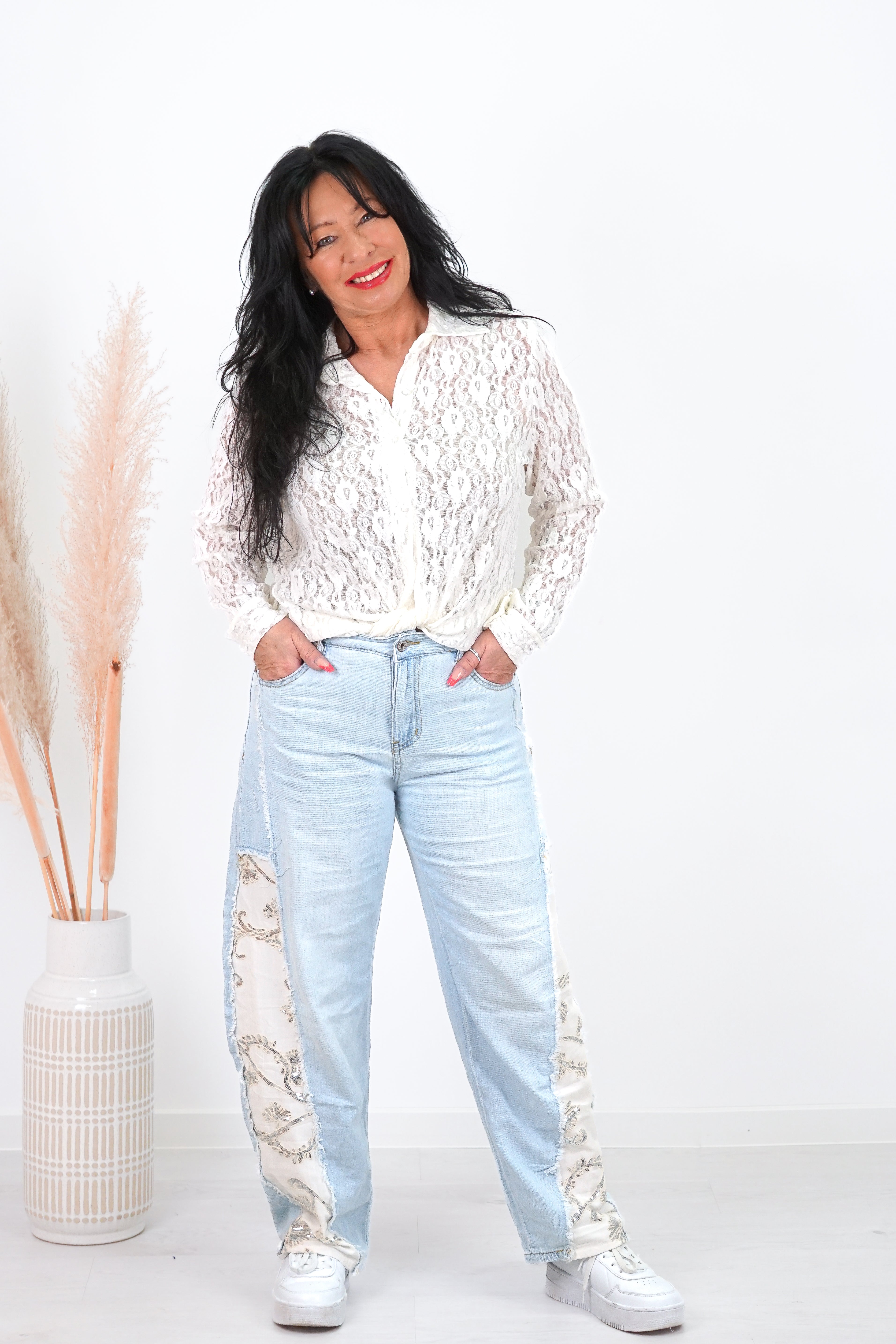 Spitzenhemd „spring“, Off white