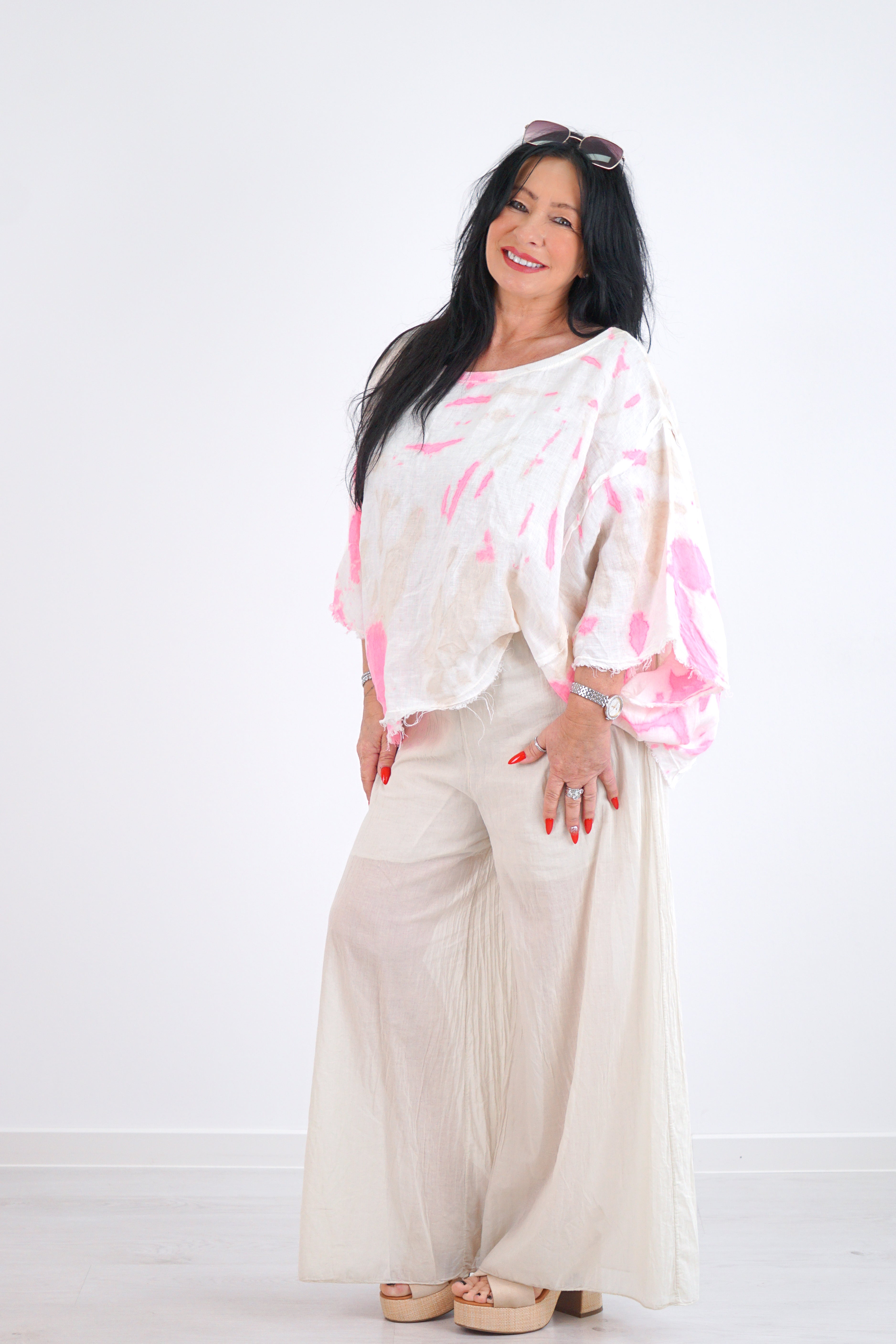 Oversize Leinenshirt "Batik"