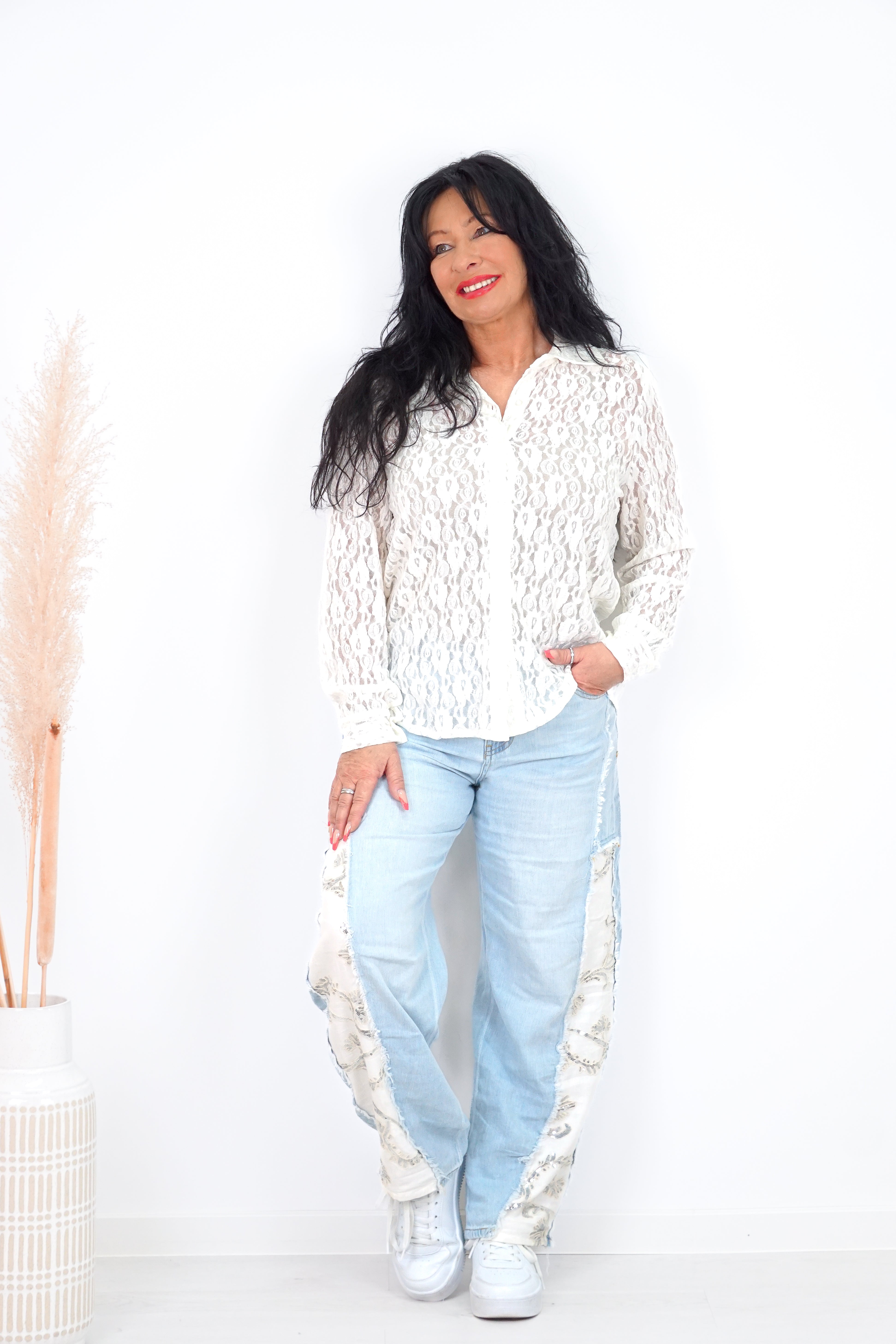 Spitzenhemd „spring“, Off white