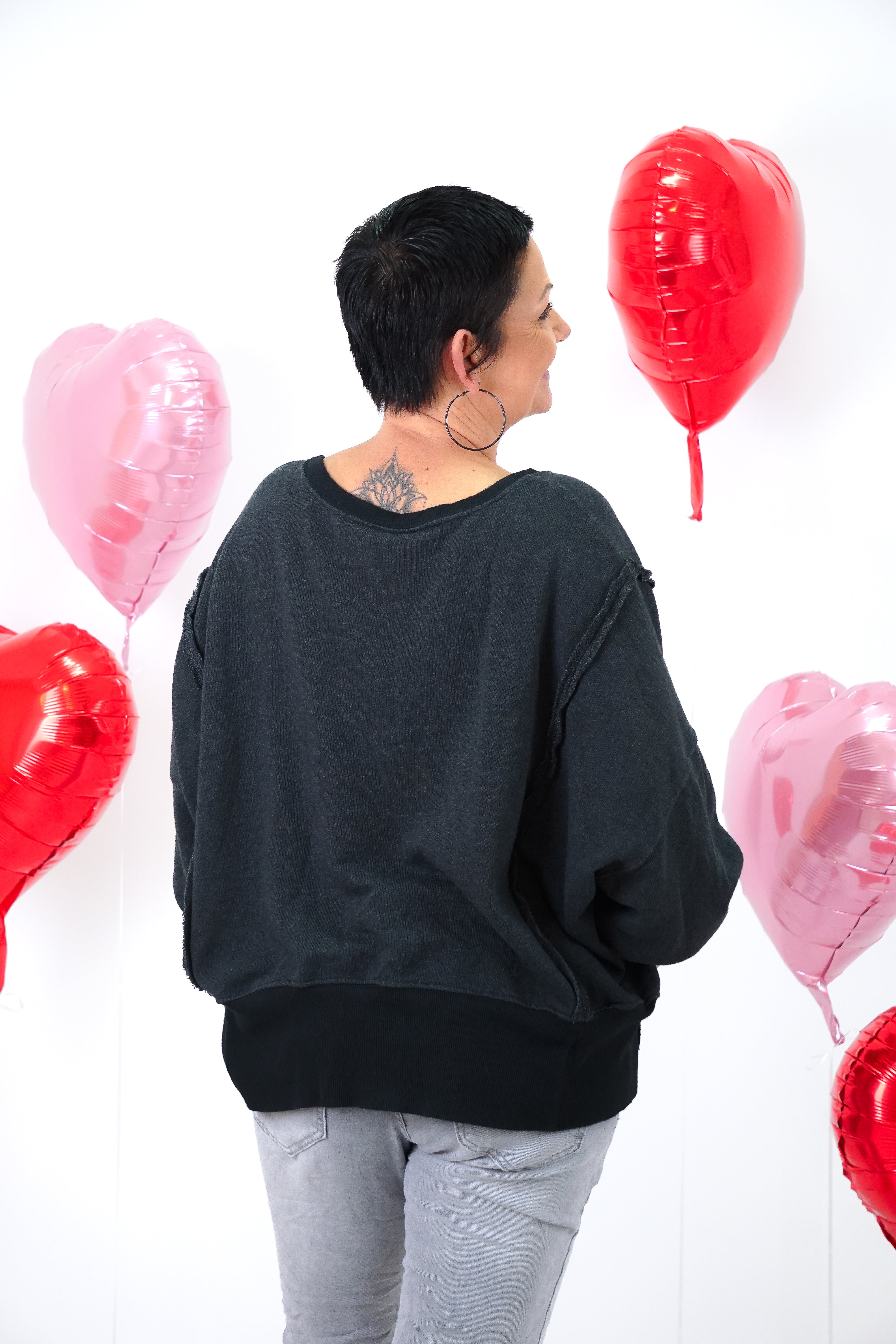 Basic Sweatshirt, anthrazit