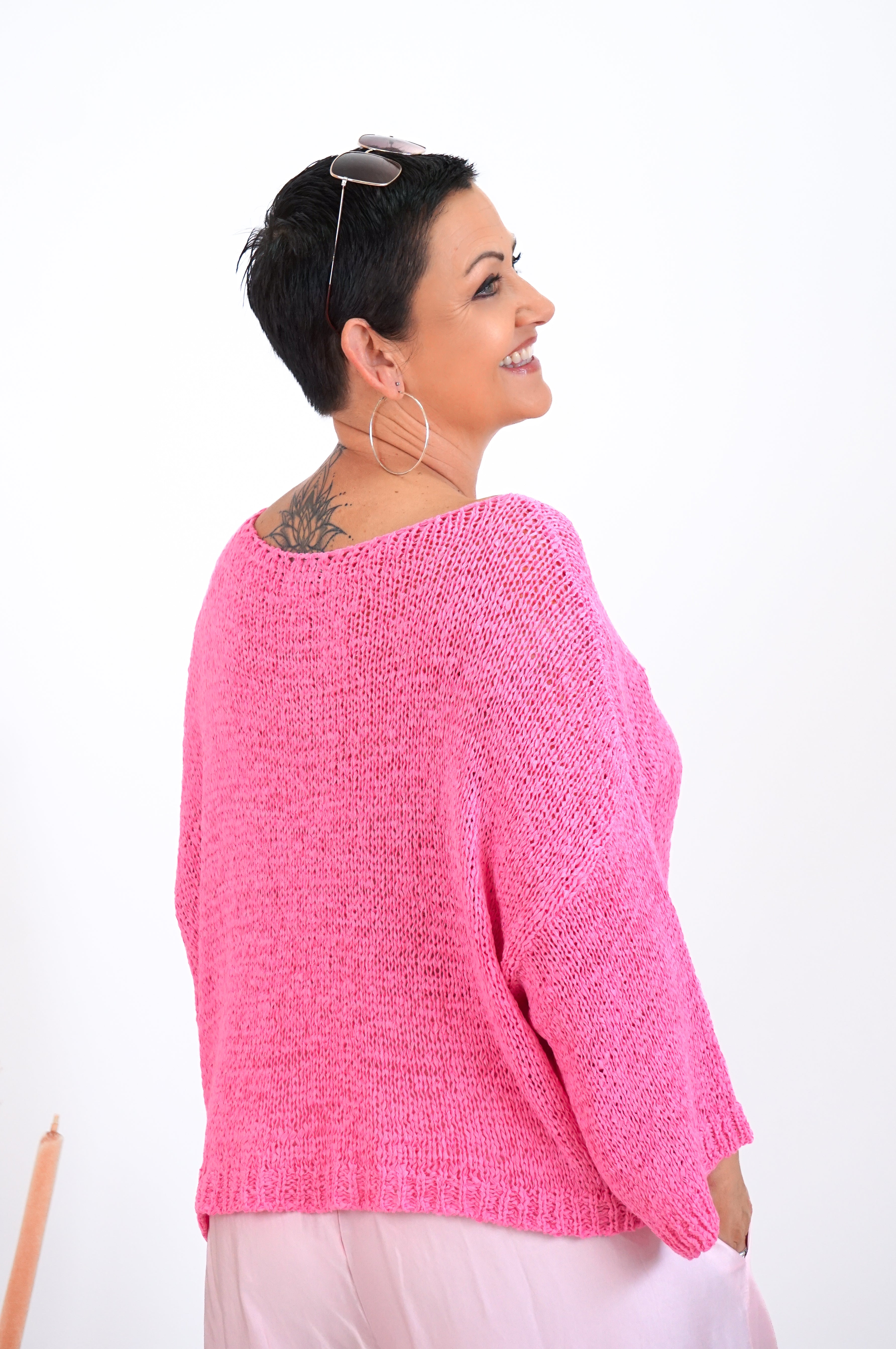 Leichtes Häkelshirt, pink