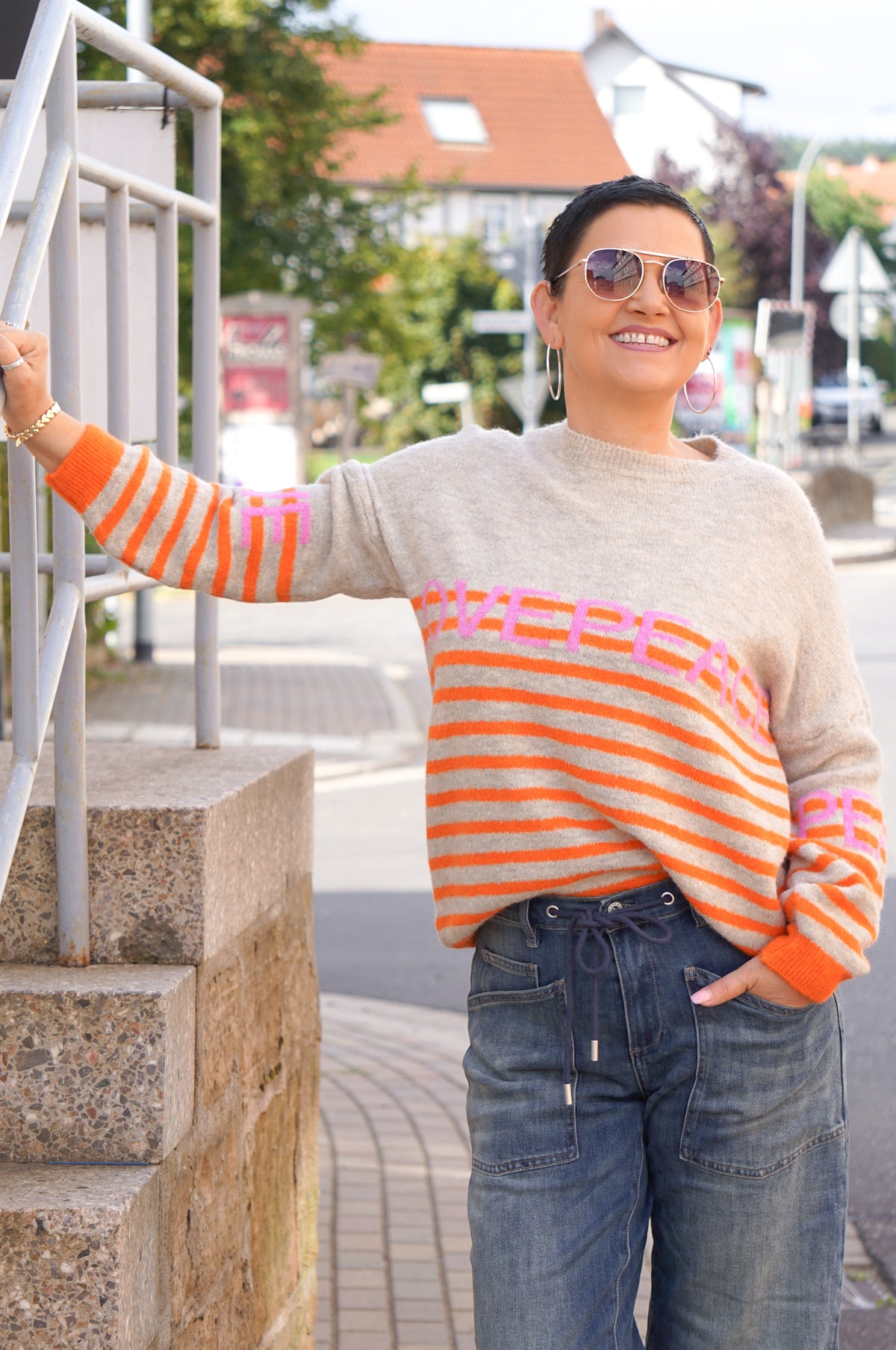 Strickpulli "LOVE&PEACE", beige