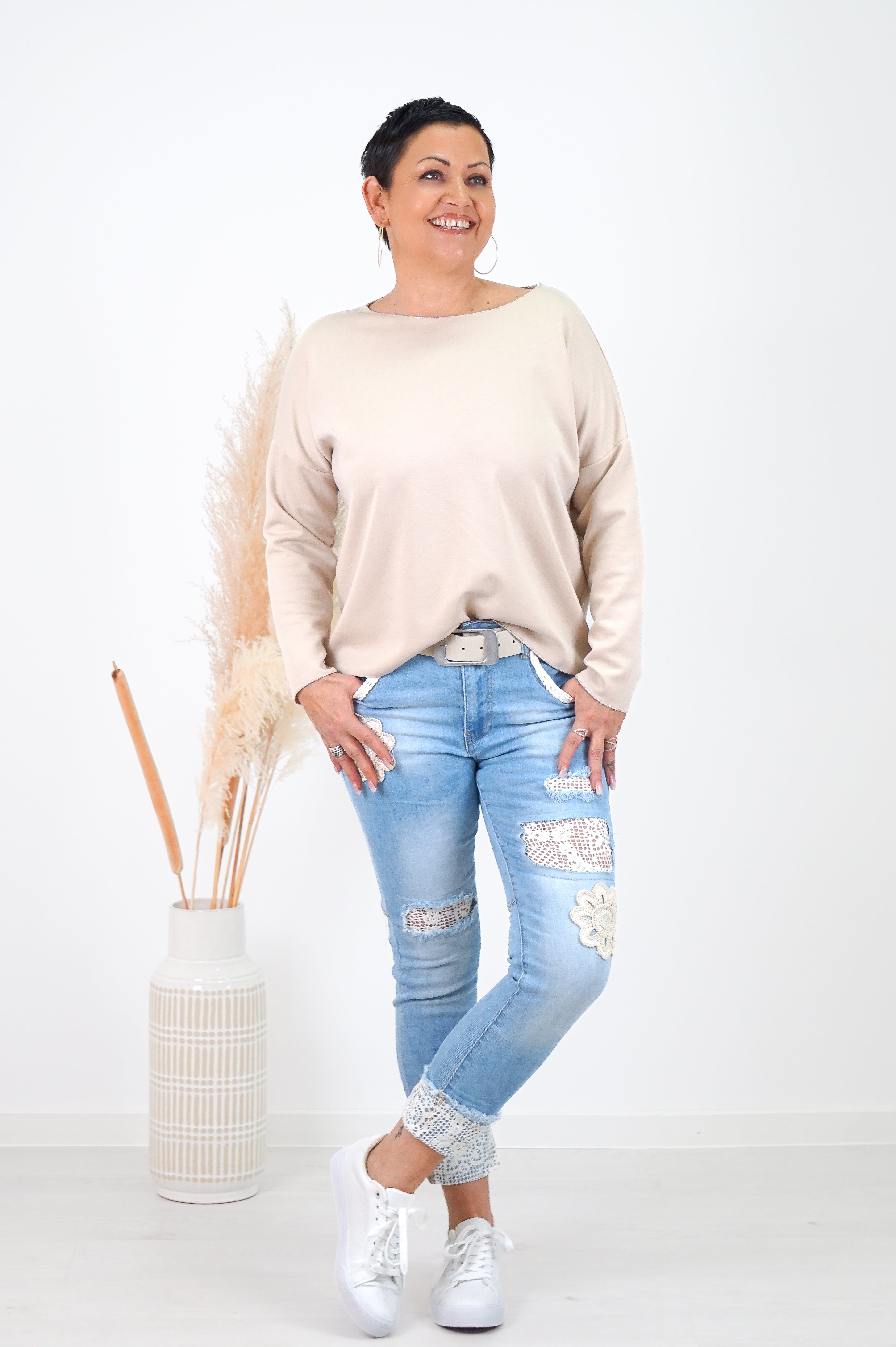 Langarmshirt „Favorit“, beige