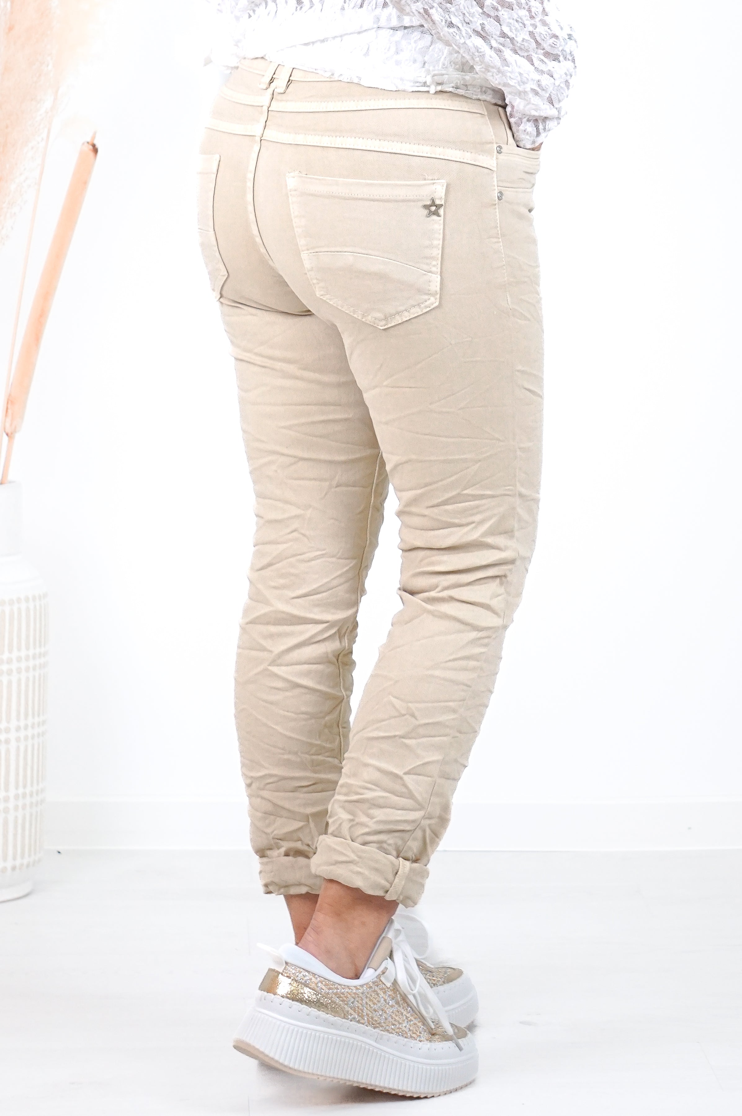 Jewelly Jeans in beige