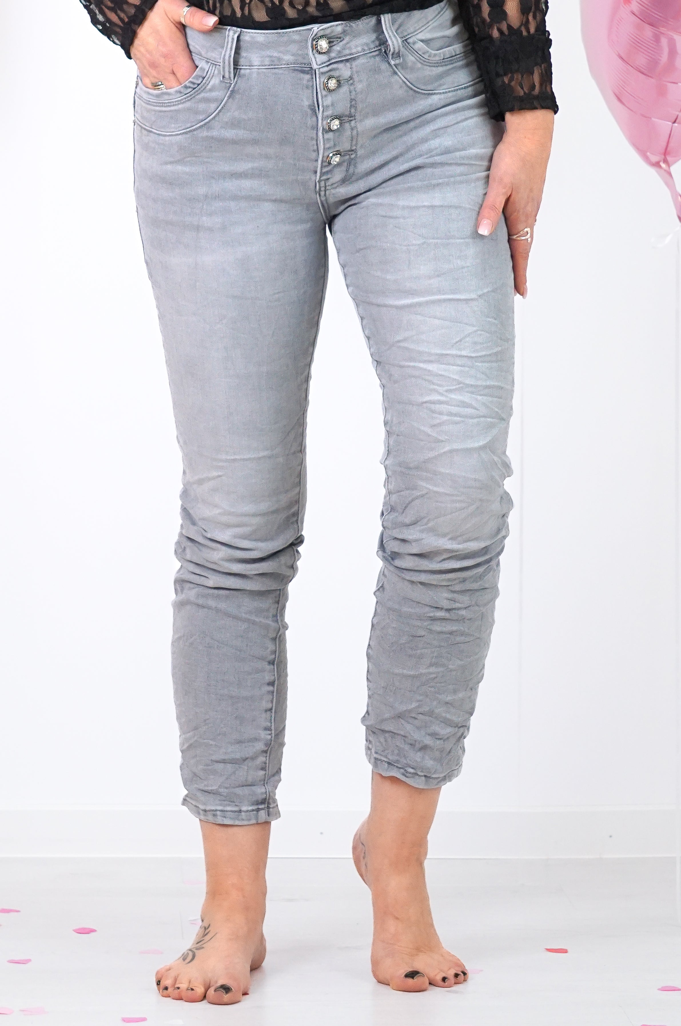 Jewelly Jeans in grau