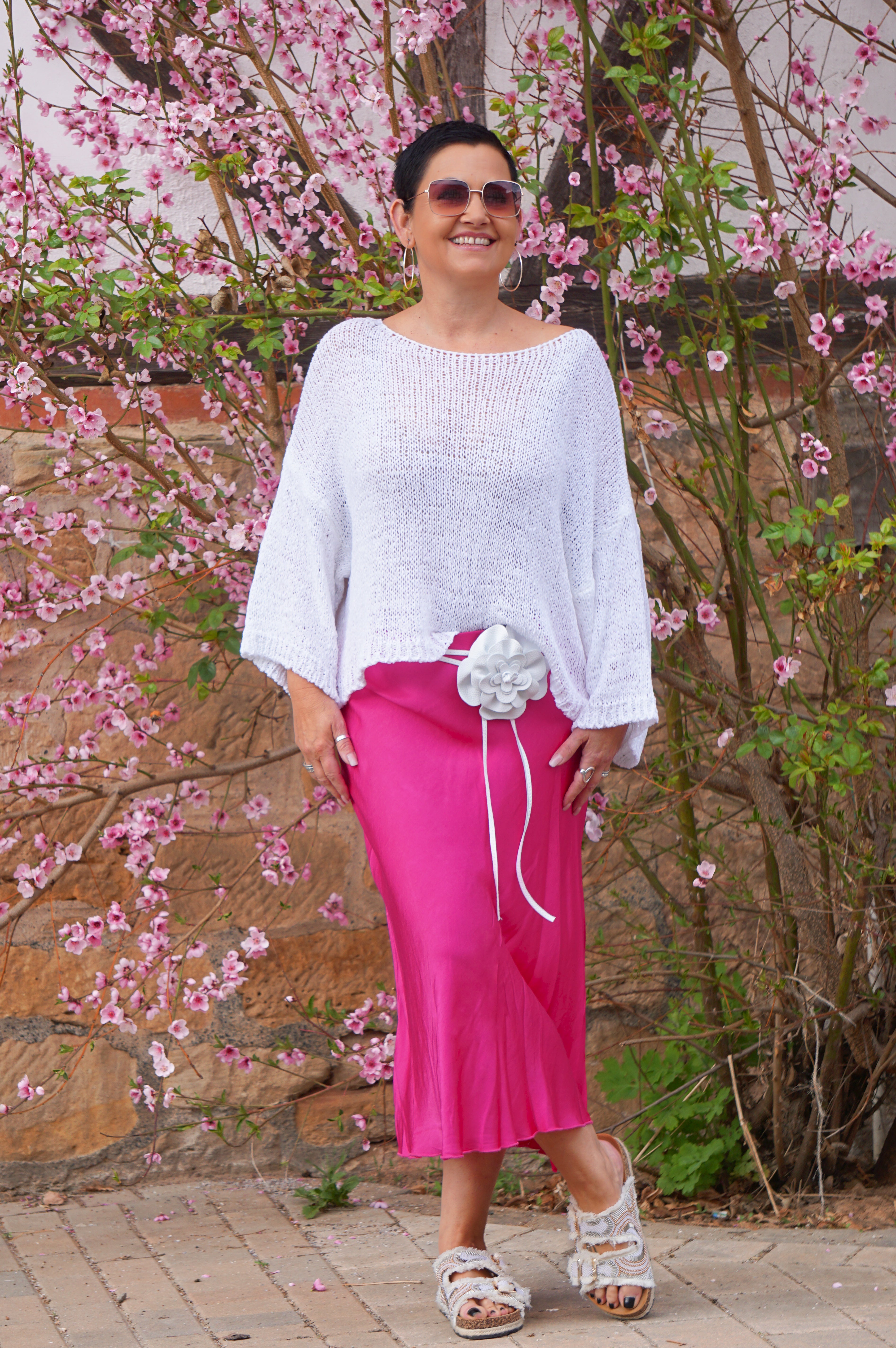 Leichtes Häkelshirt, weiß