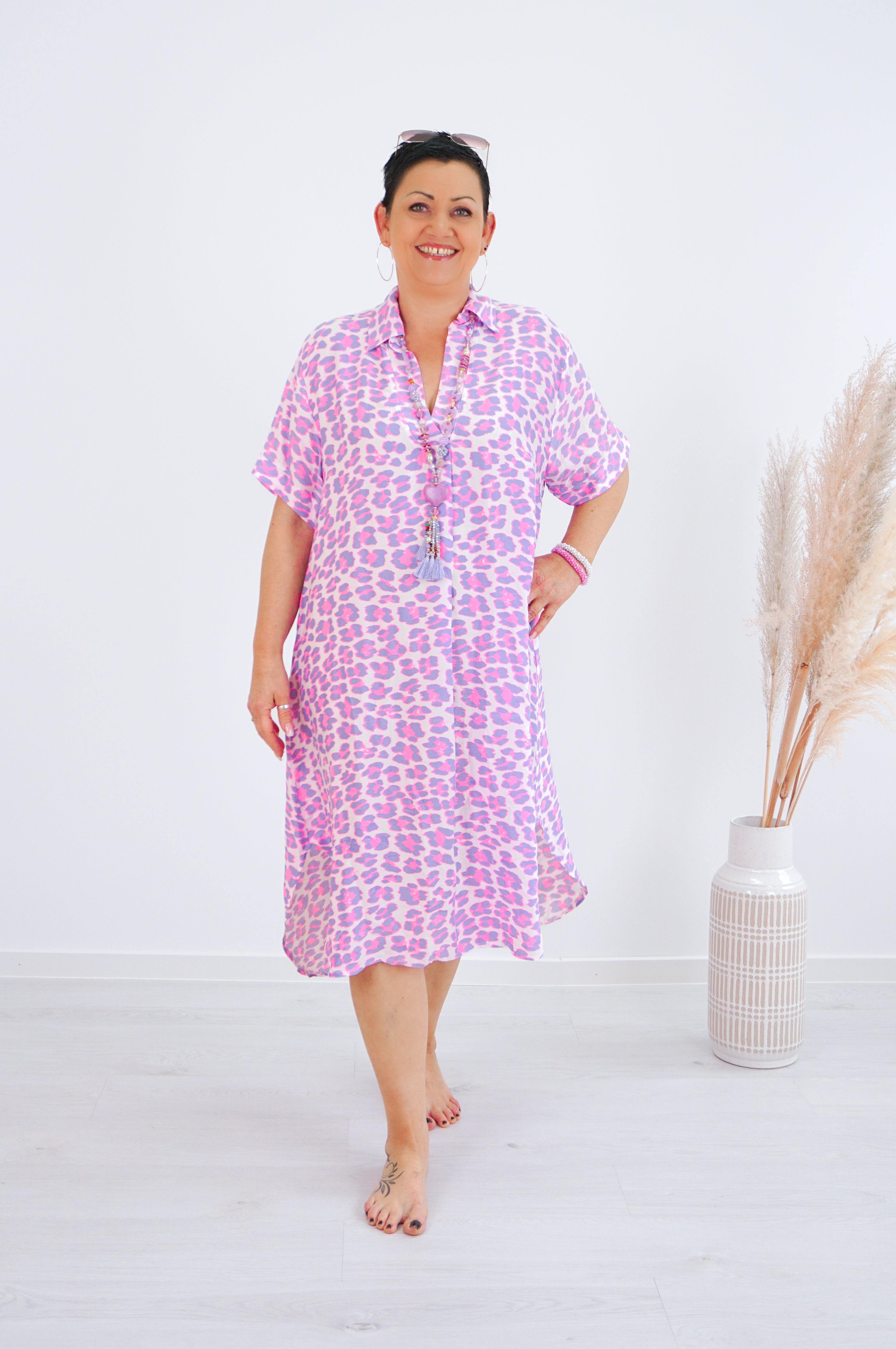 Lange Kette "Heart", flieder