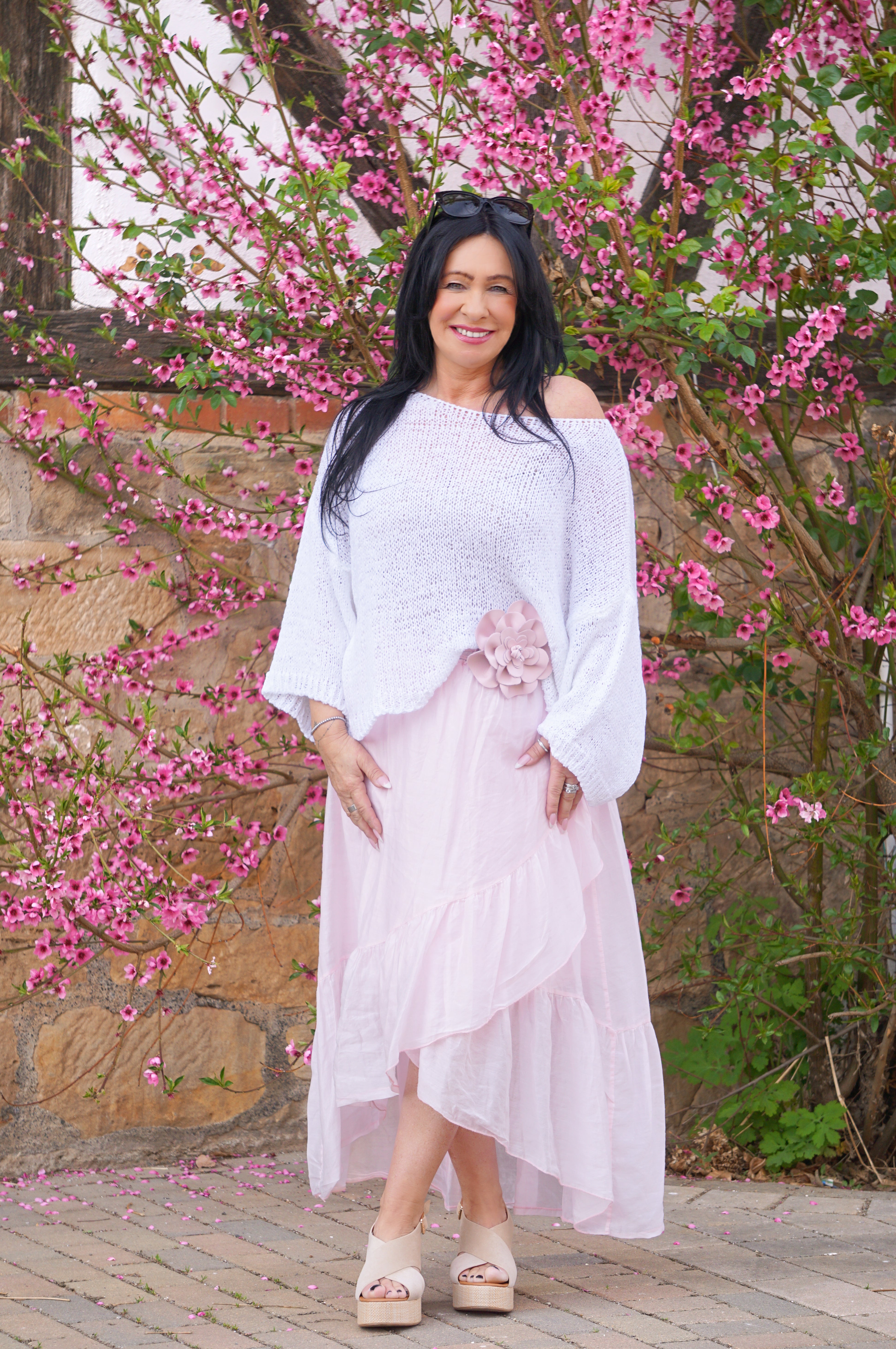 Rock mit überschnittenem Design, rosa