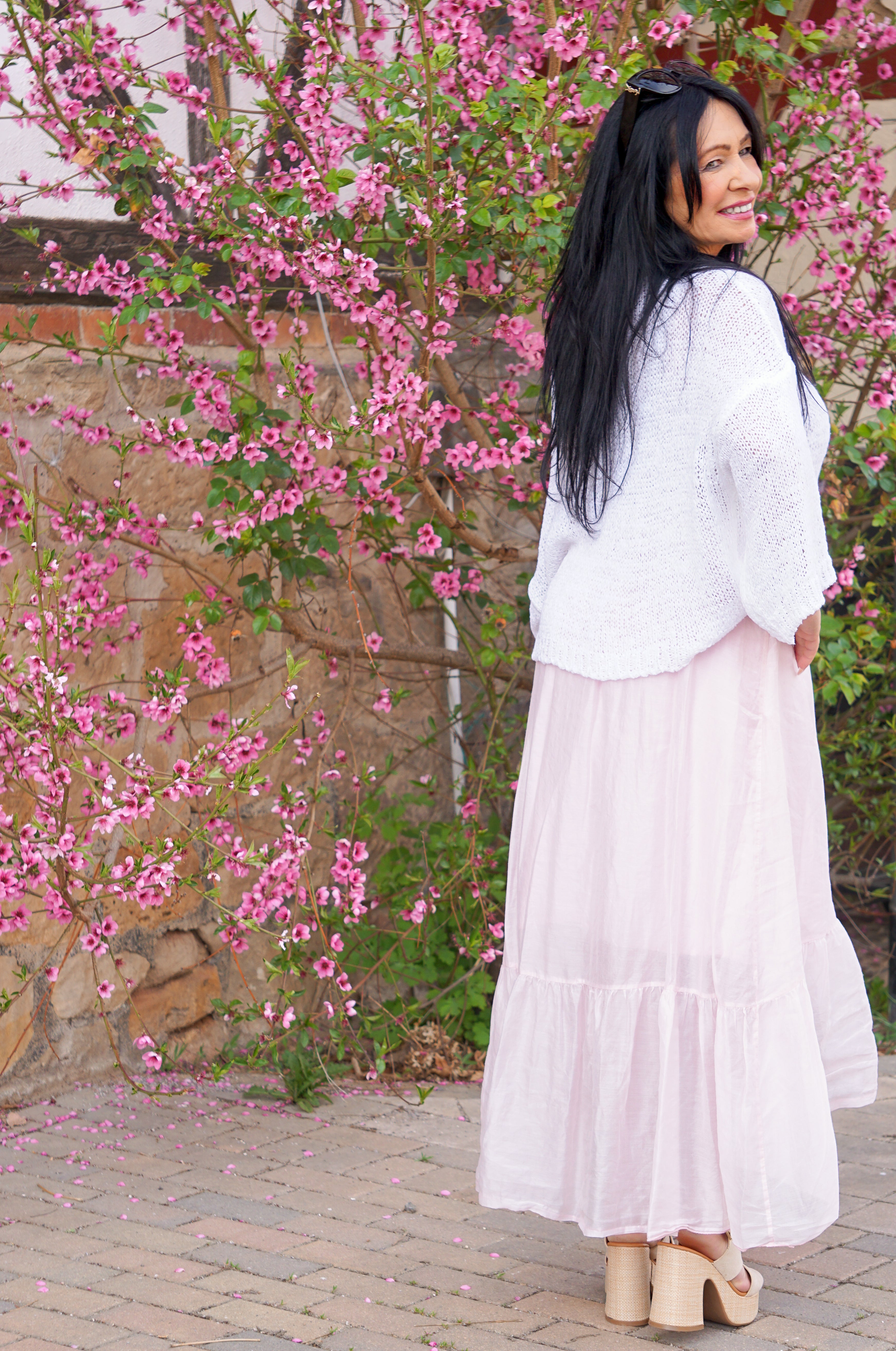 Rock mit überschnittenem Design, rosa