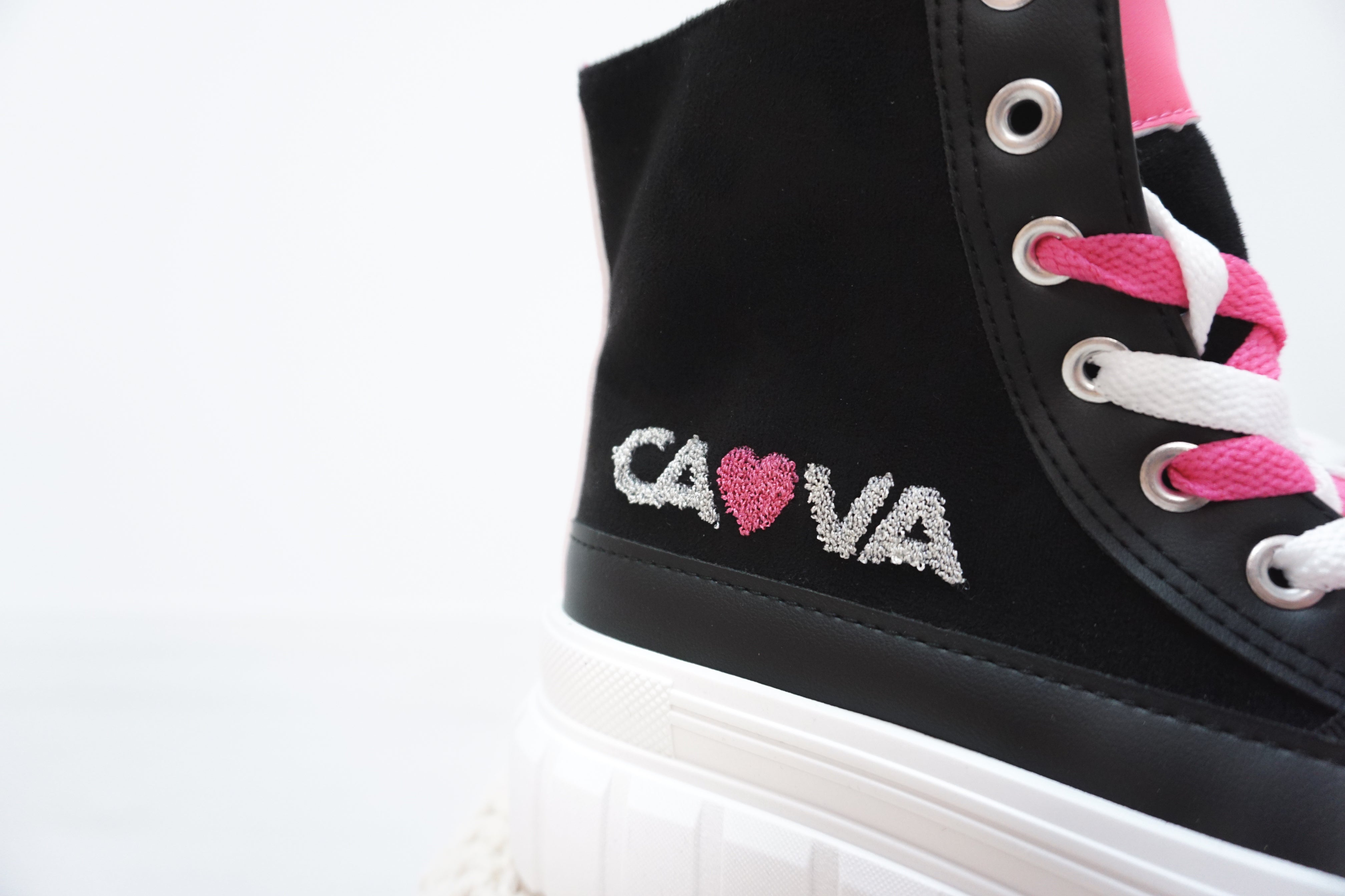 Sneaker "Cava" schwarz/pink