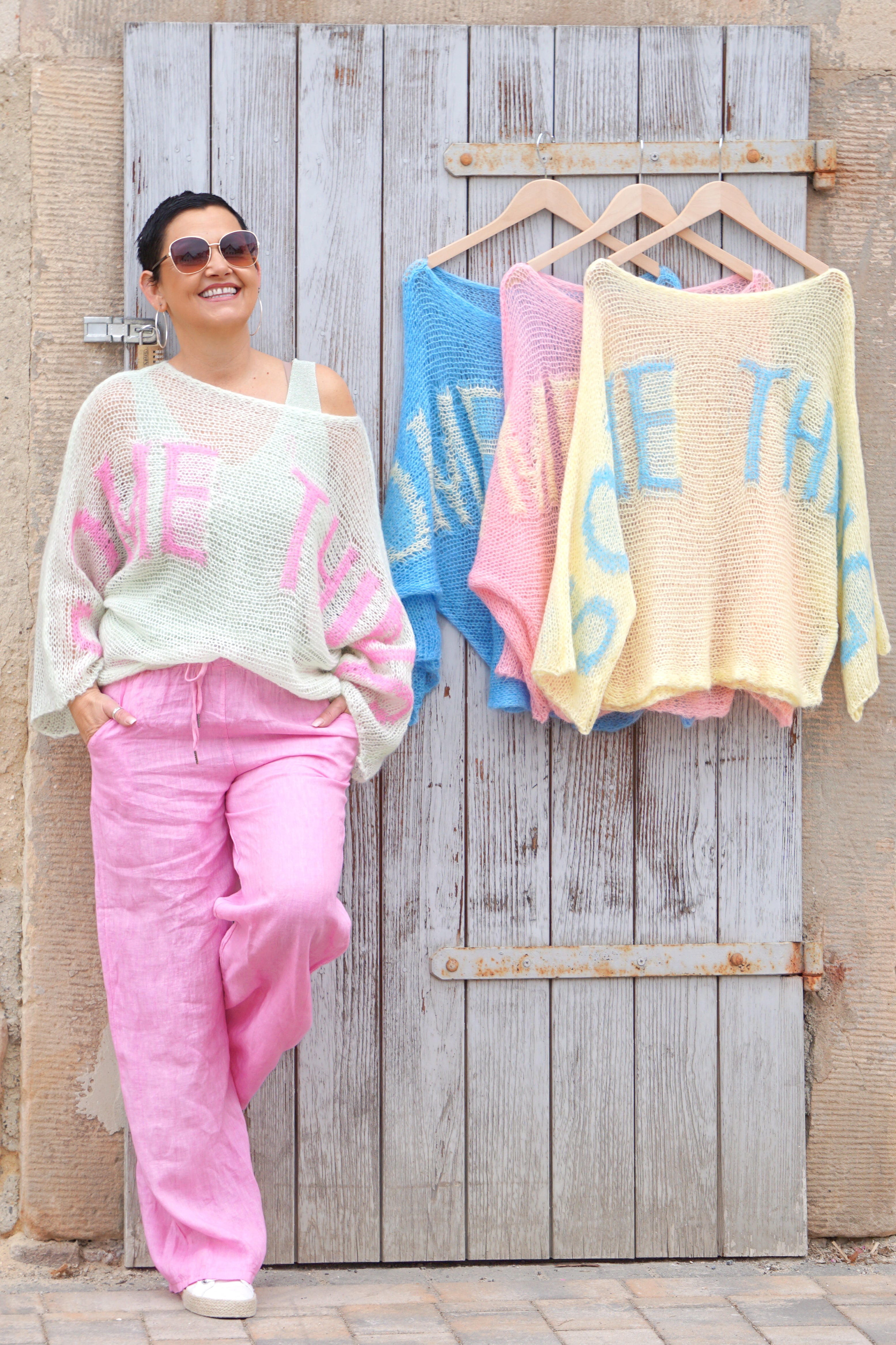 Leichter Strickpulli "Something", pastellgrün