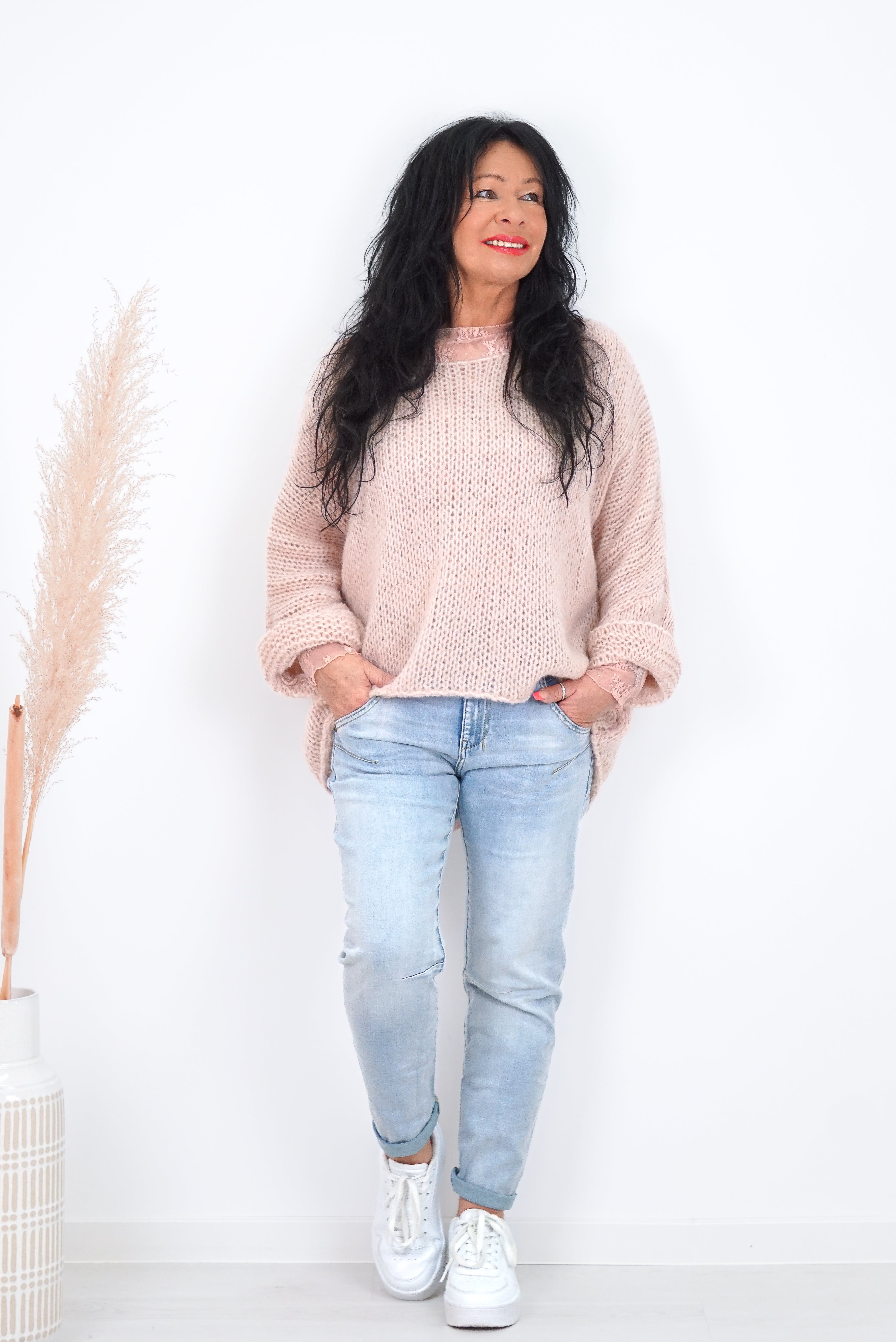 Basic Strickpulli, rose