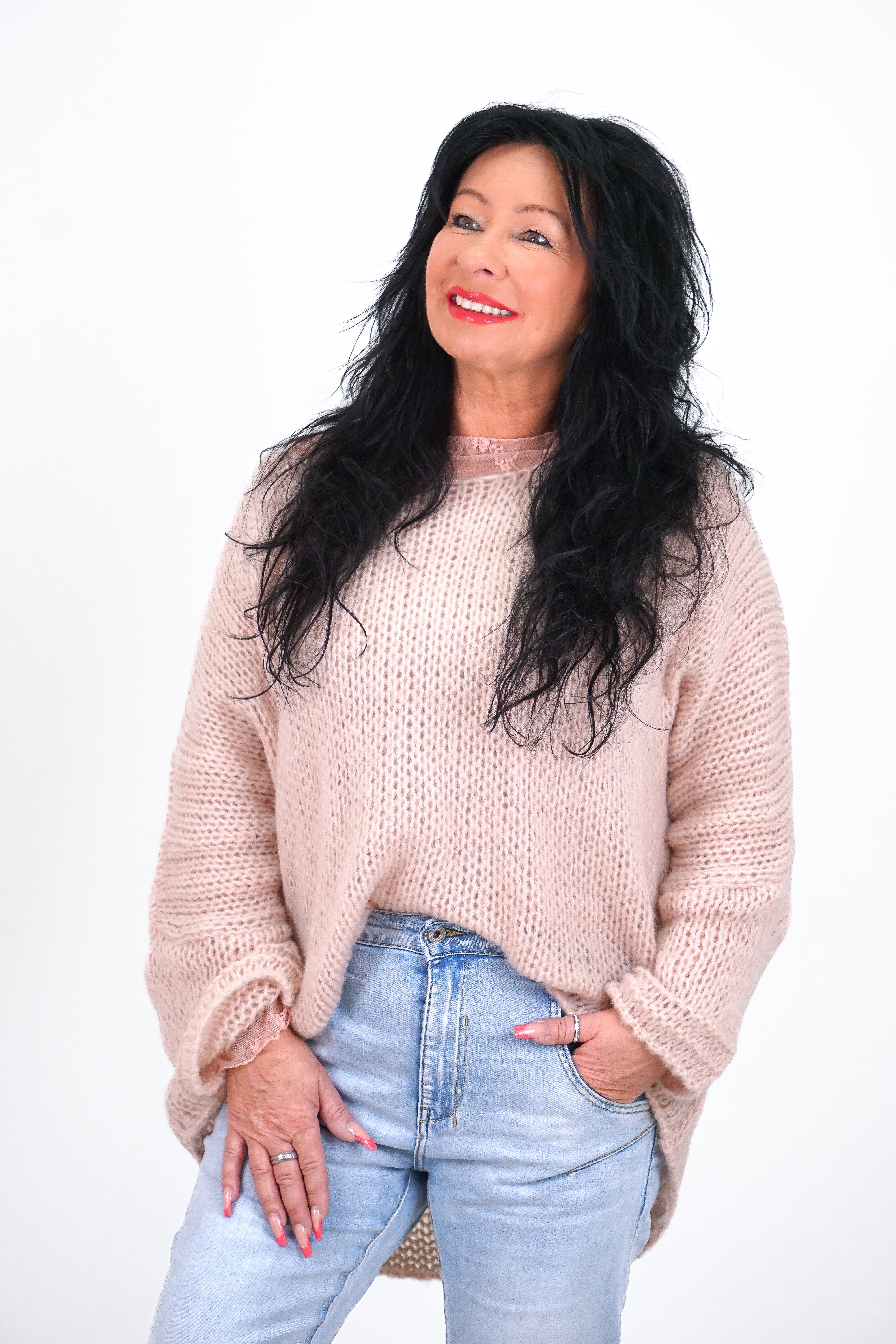 Basic Strickpulli, rose