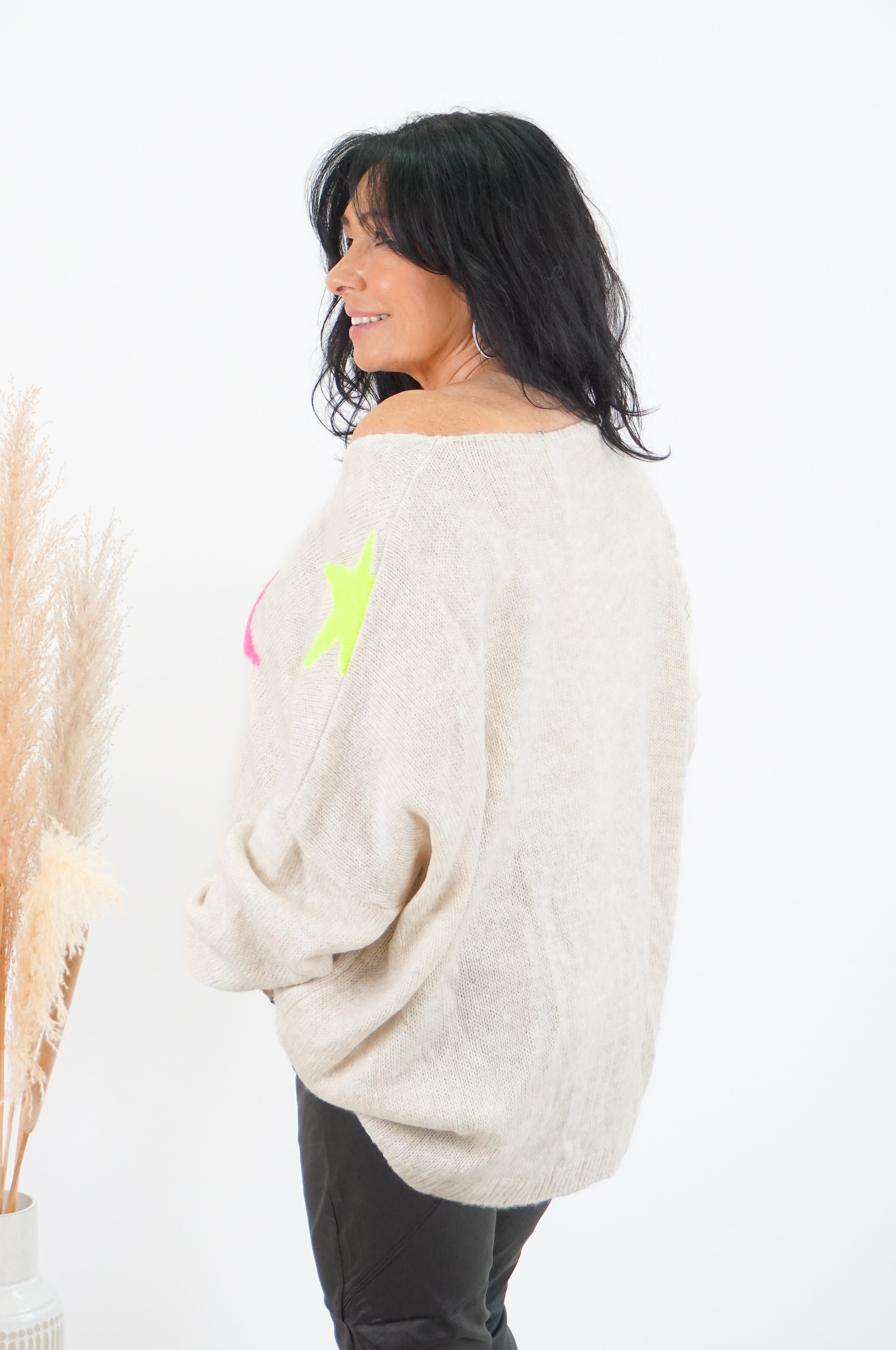 Strickpulli "stars", beige