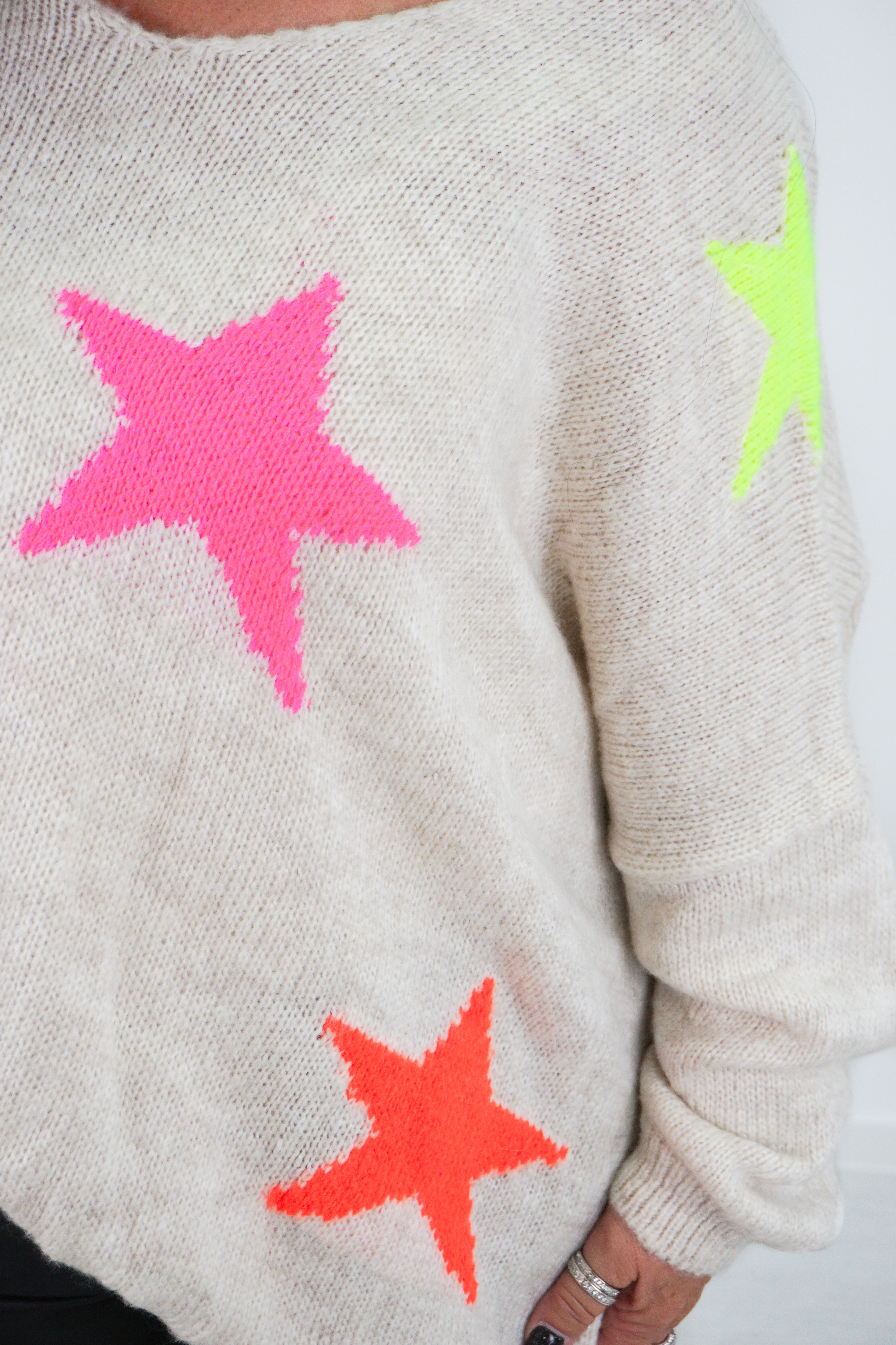 Strickpulli "stars", beige