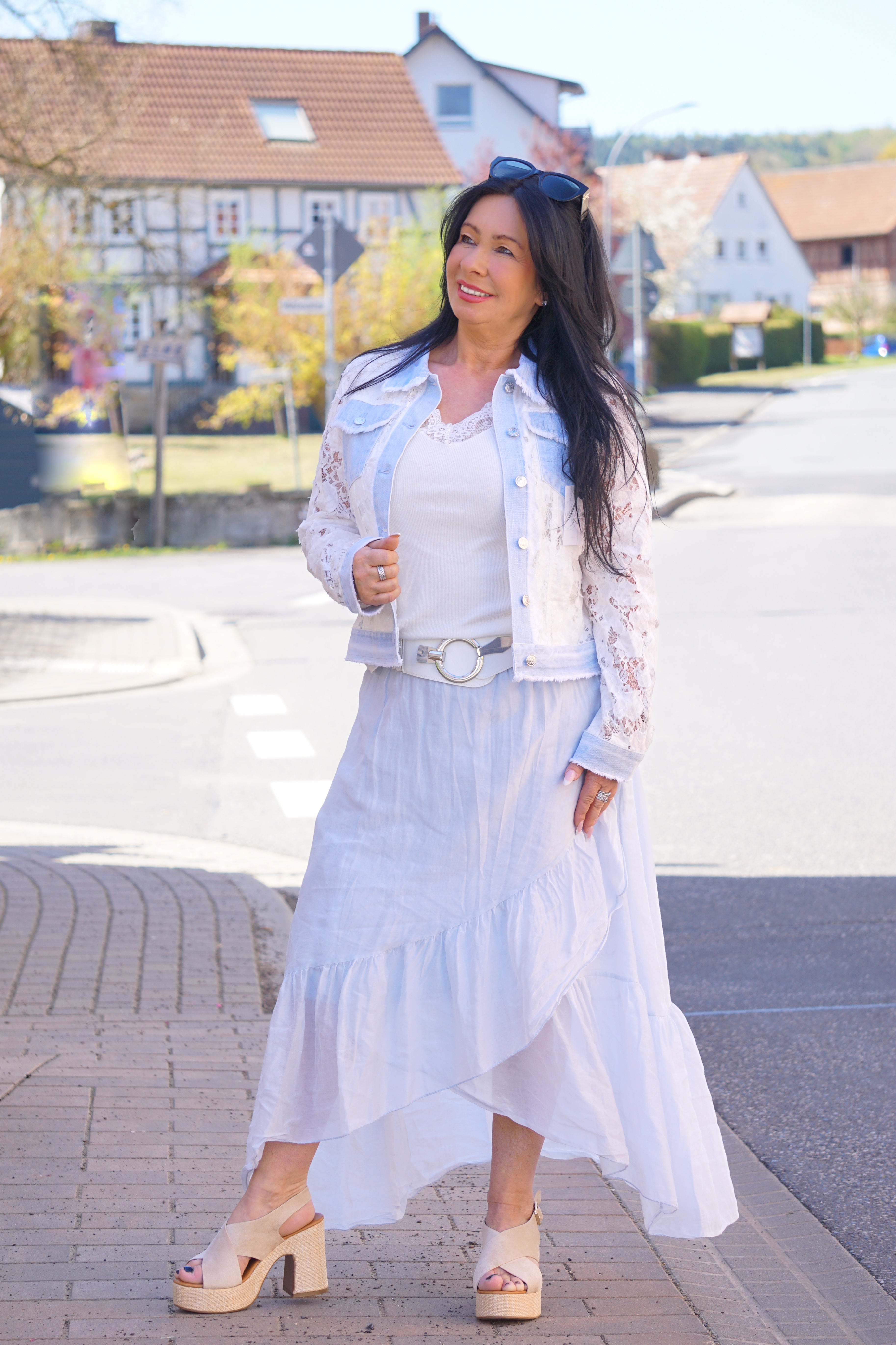 Rock mit überschnittenem Design, hellblau