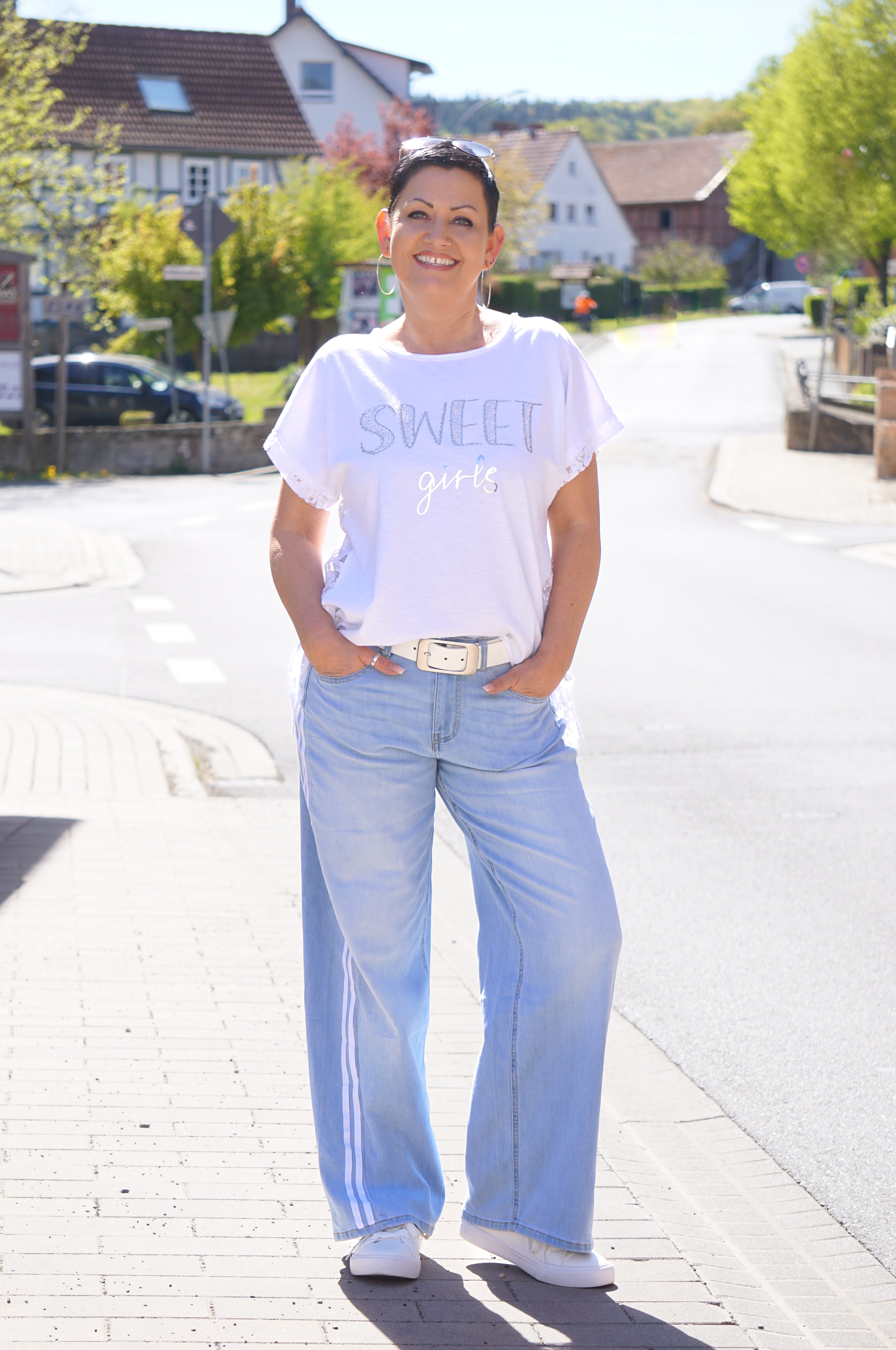 T-Shirt "Sweet Girls", weiß