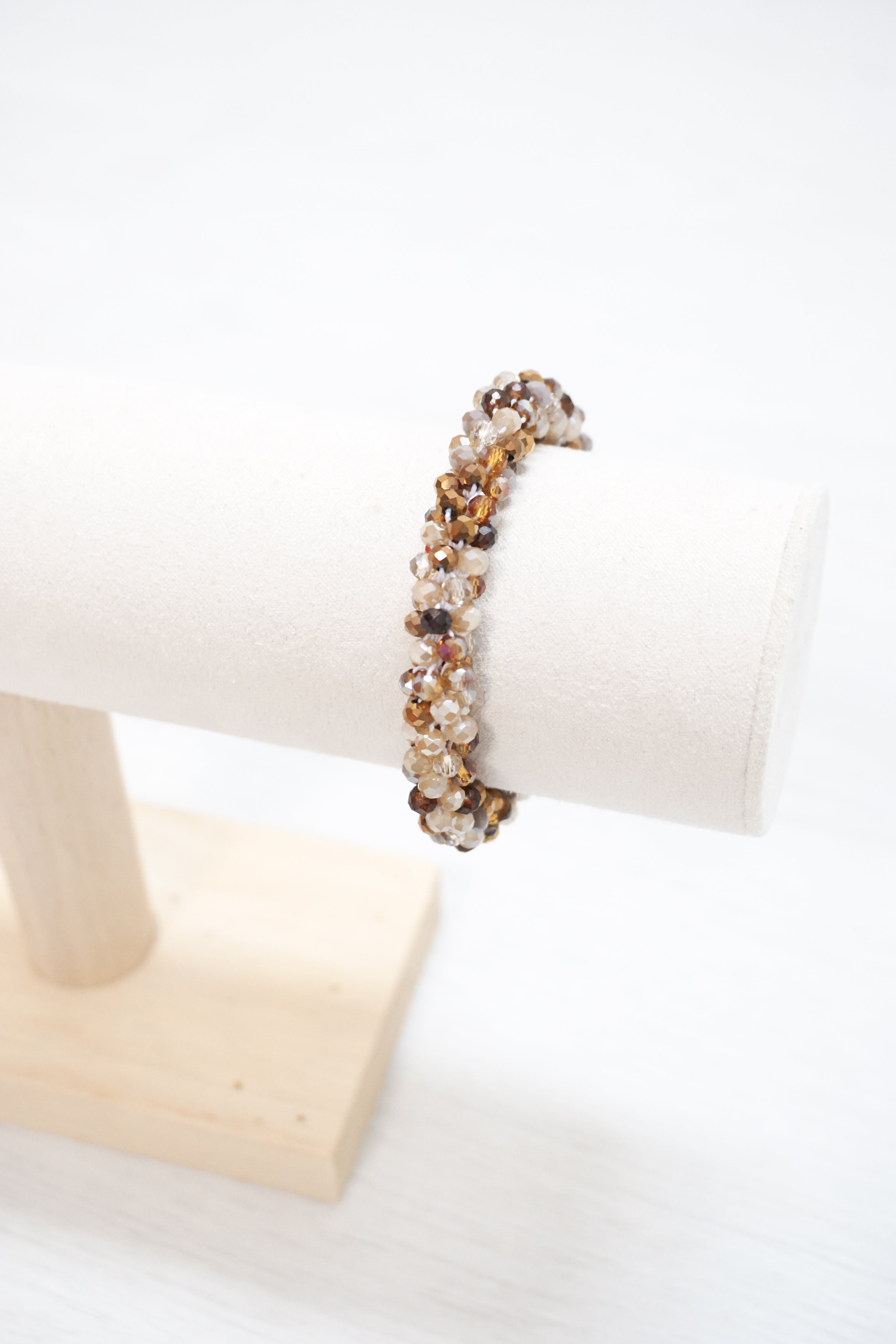 Perlenarmband beige/braun mix