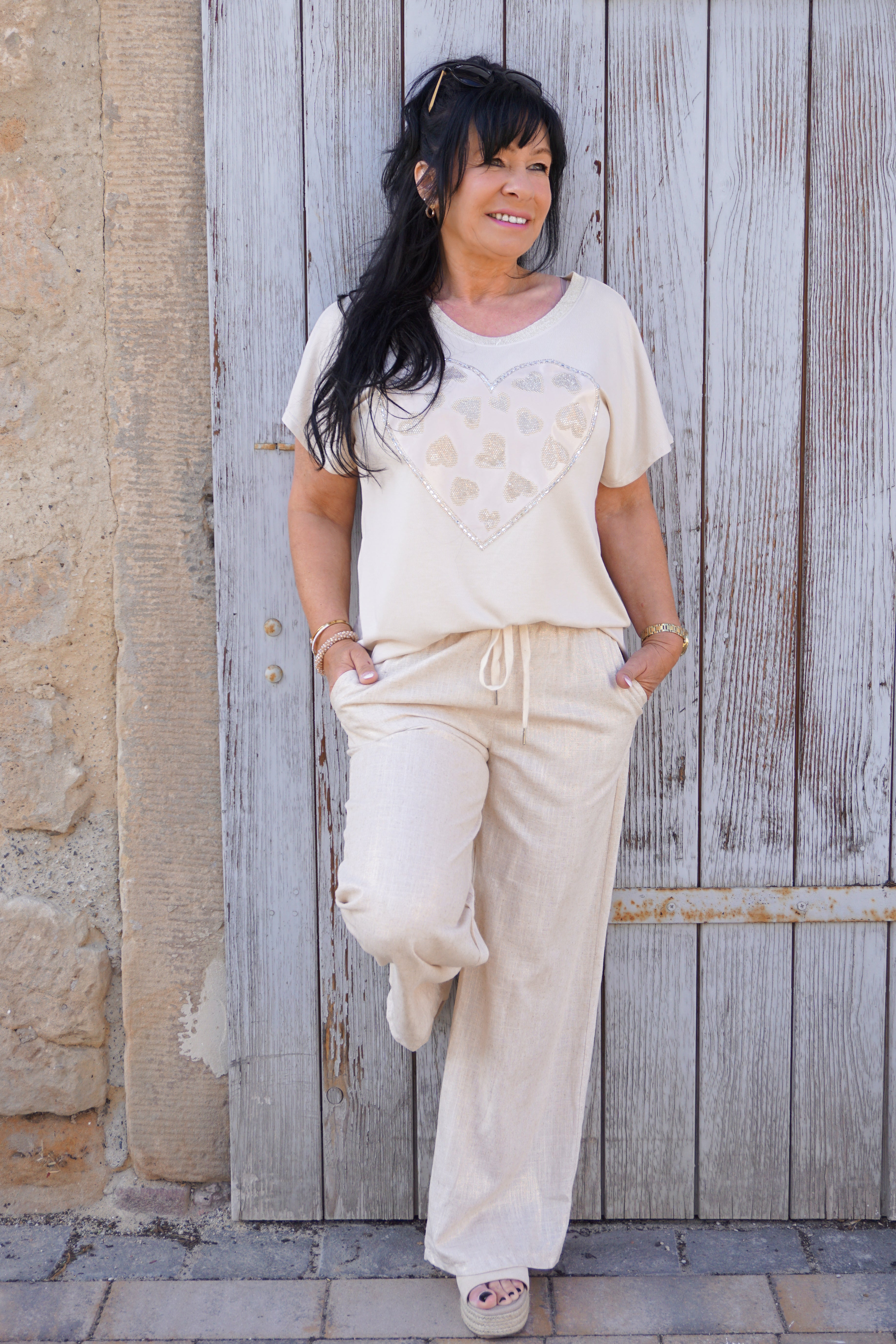 Feinstrick Shirt "sparkling hearts"