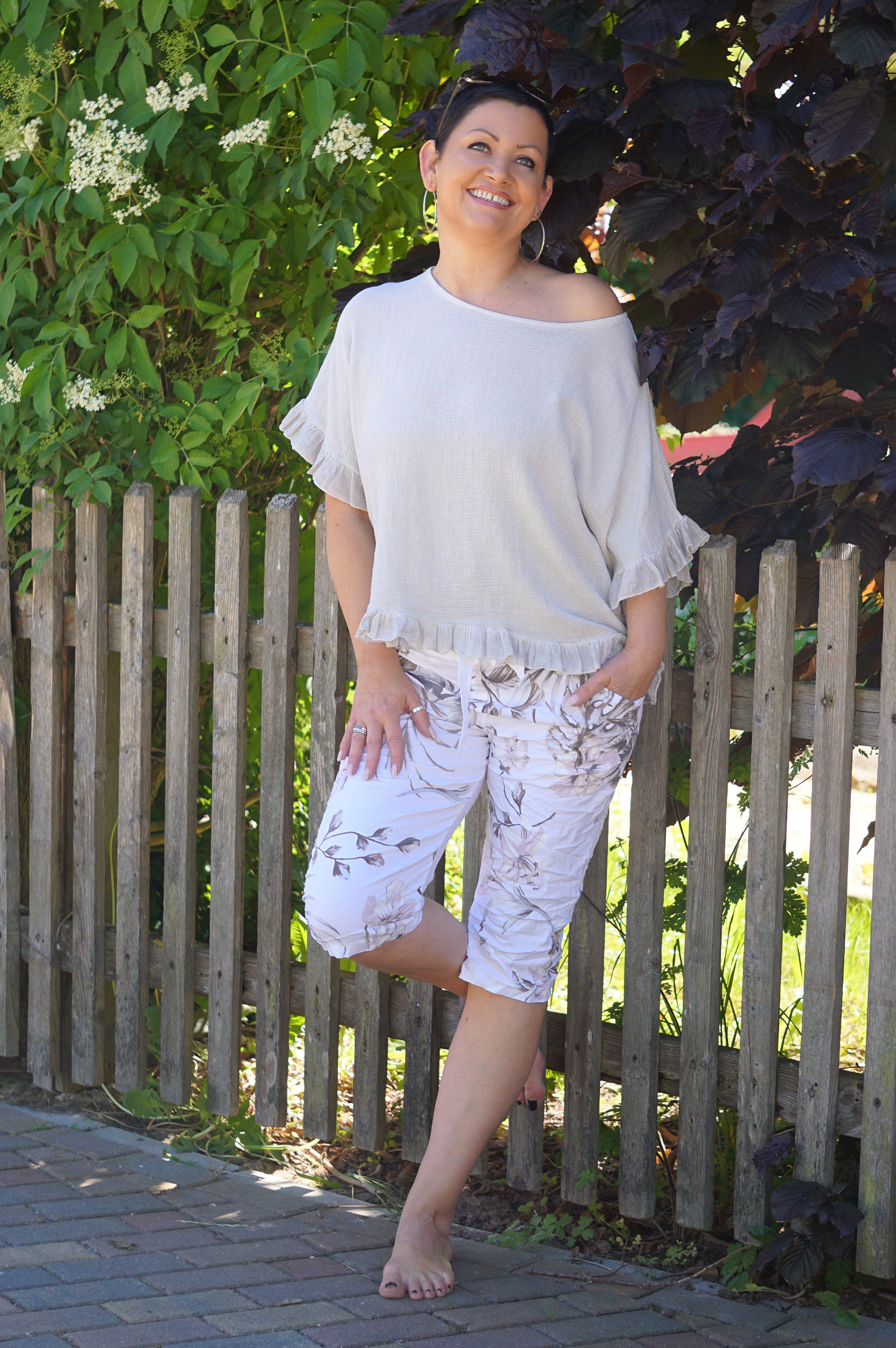 Capri Jogpant "summer", off white
