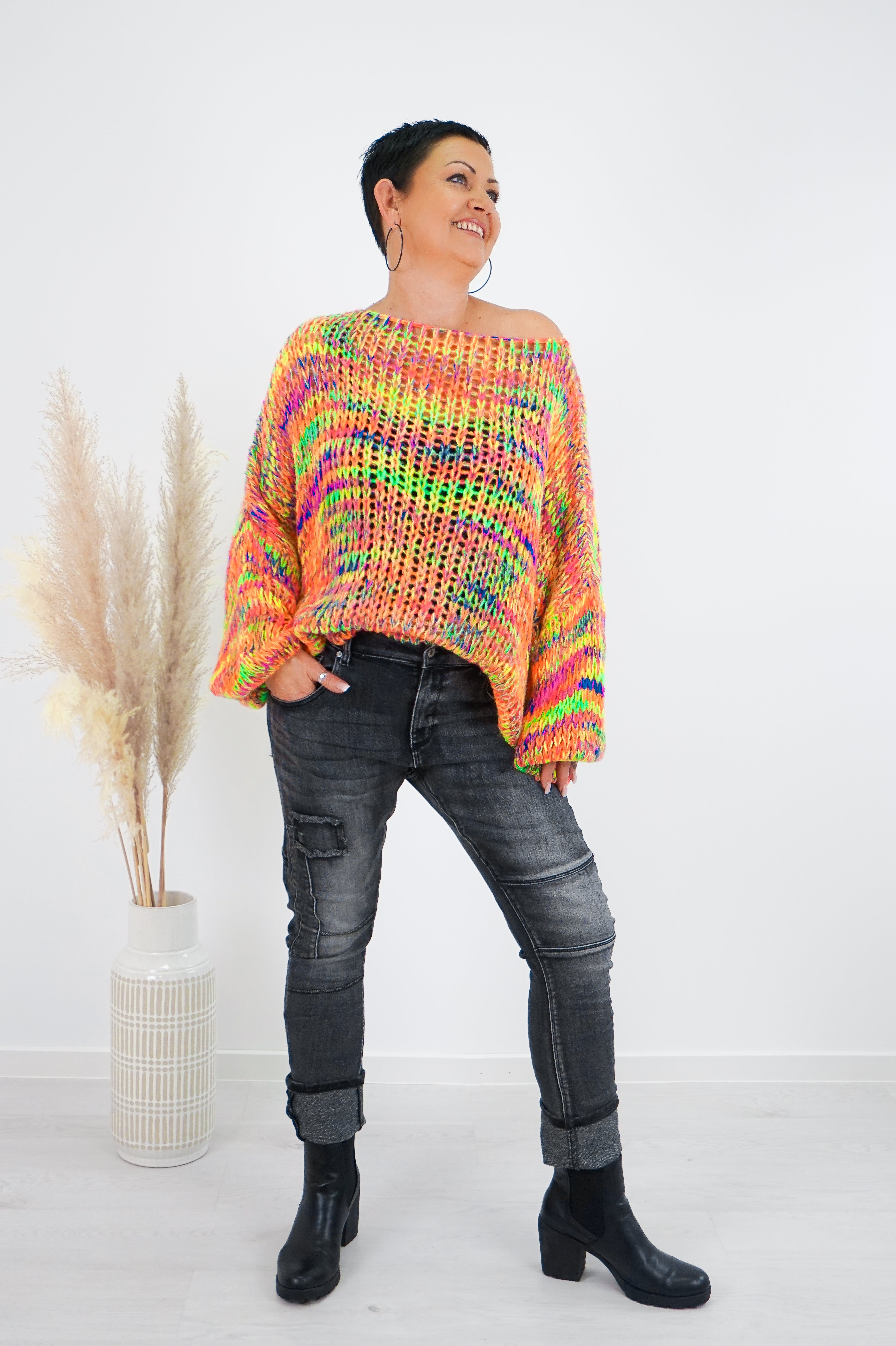 Sexy Woman Jeans mit Patches, grau