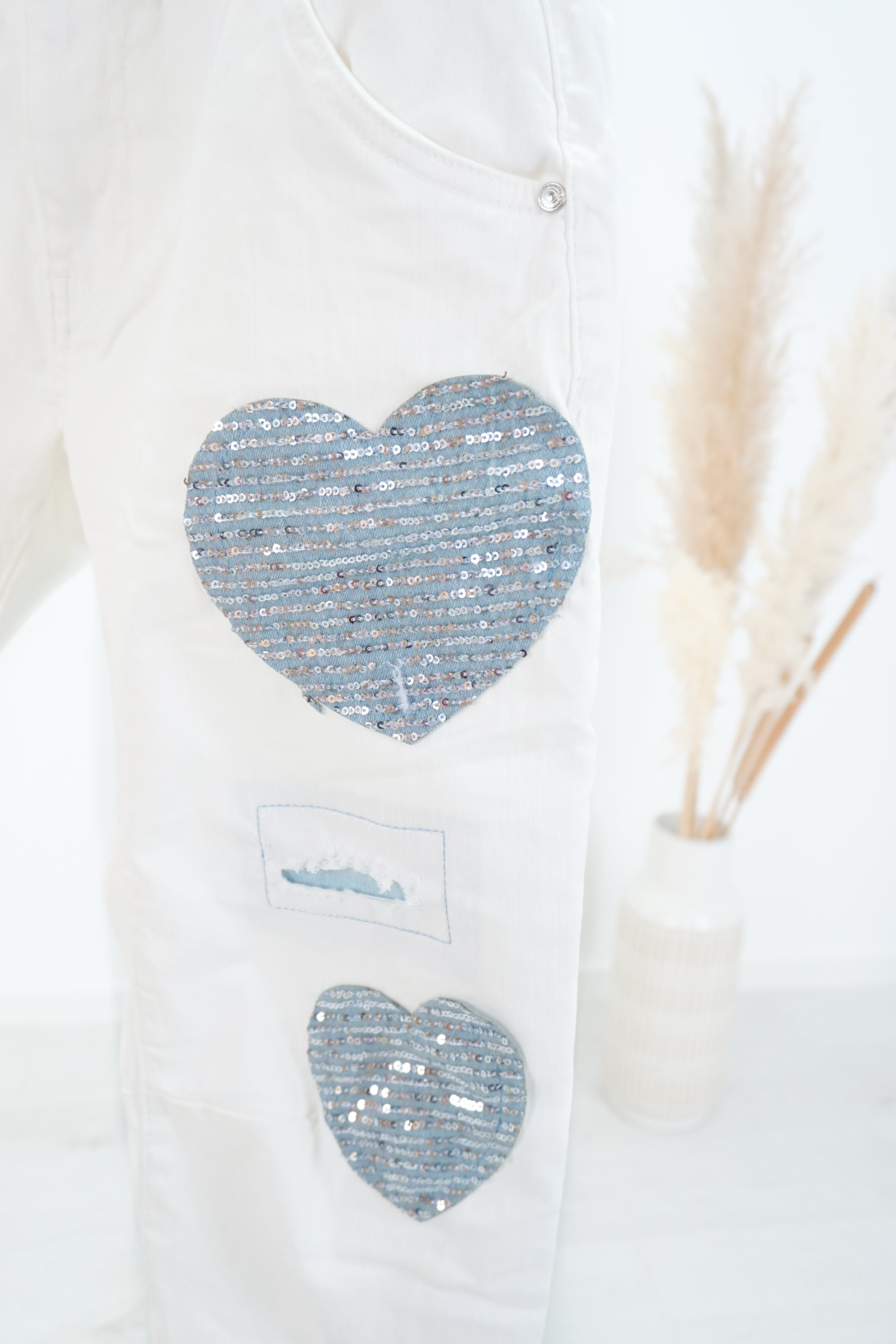 Zweite Wahl - Sexy Woman Jeans "blue hearts" - Vom Umtausch ausgeschlossen