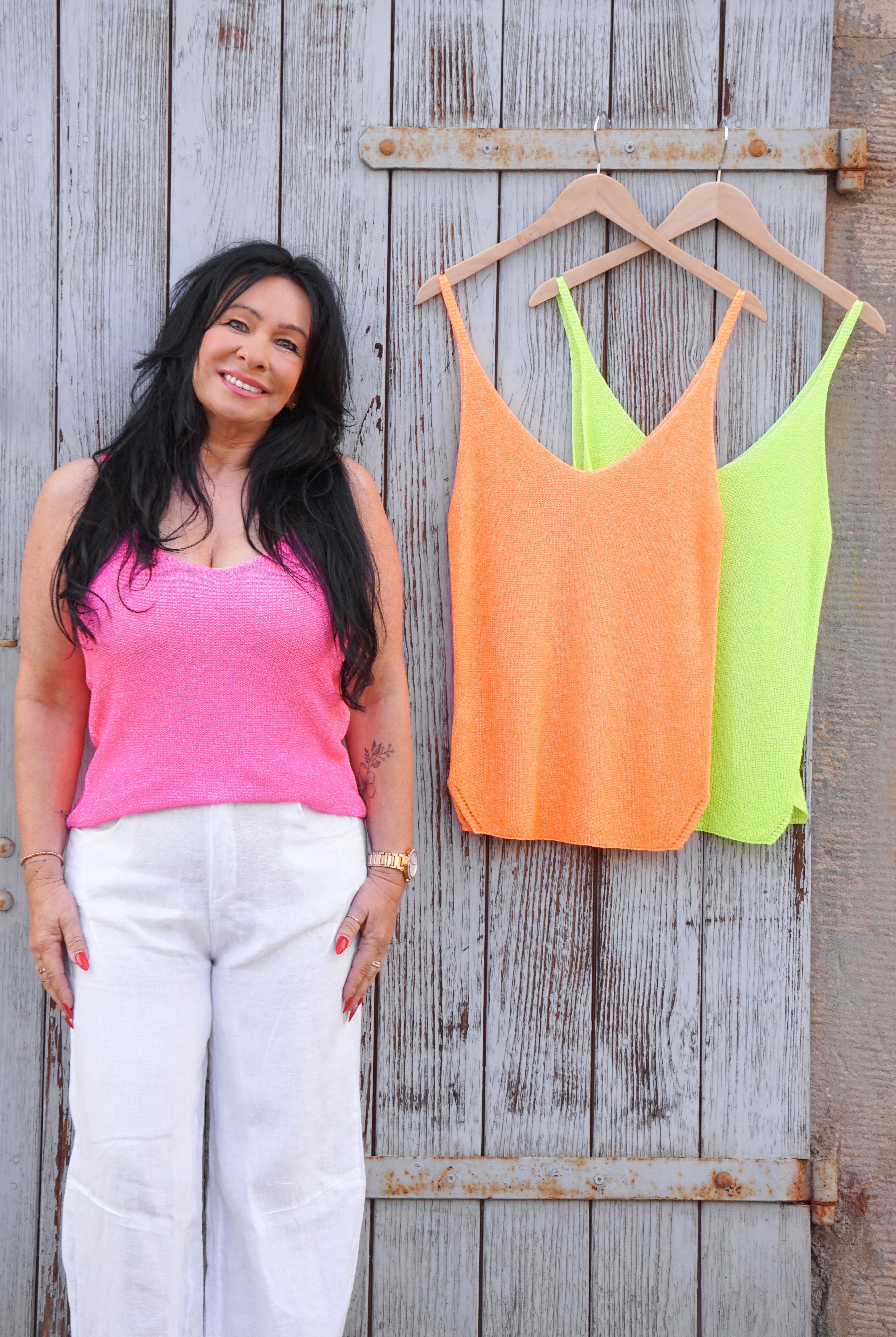 Top "sparkle", neonfarben
