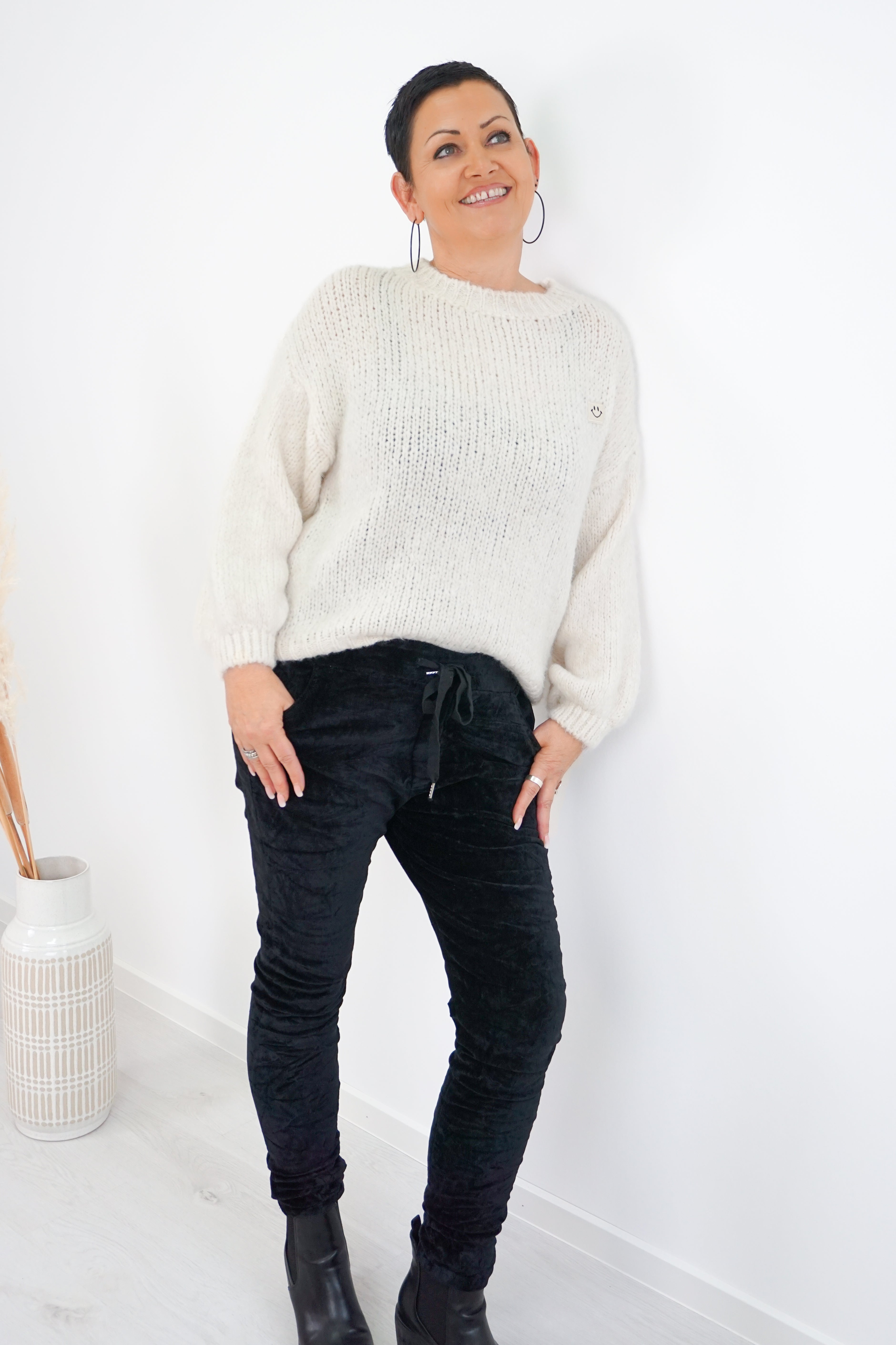 Strickpulli "just be you", hellbeige