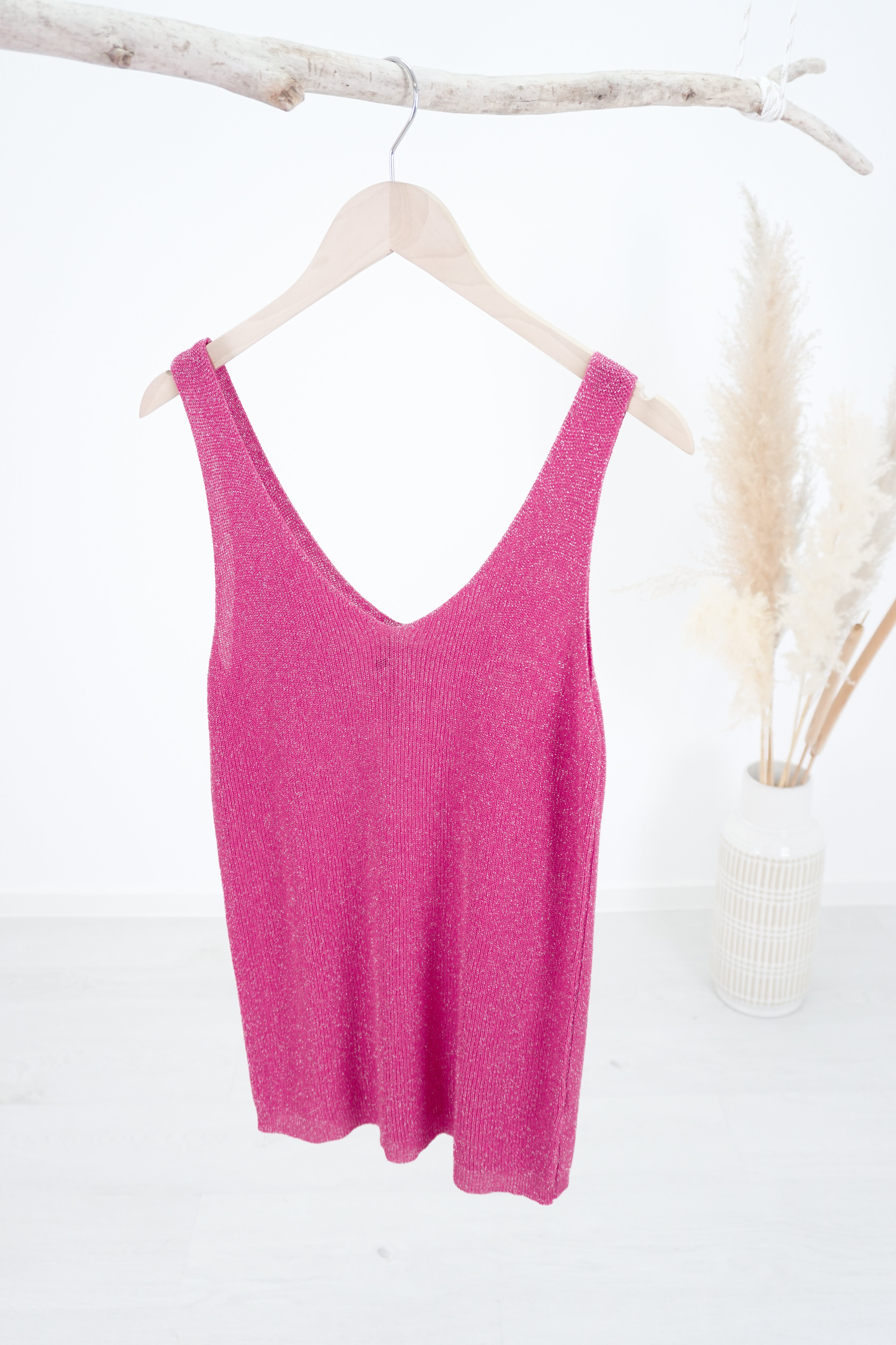 Top "sparkle" mit breiten Trägern, pink