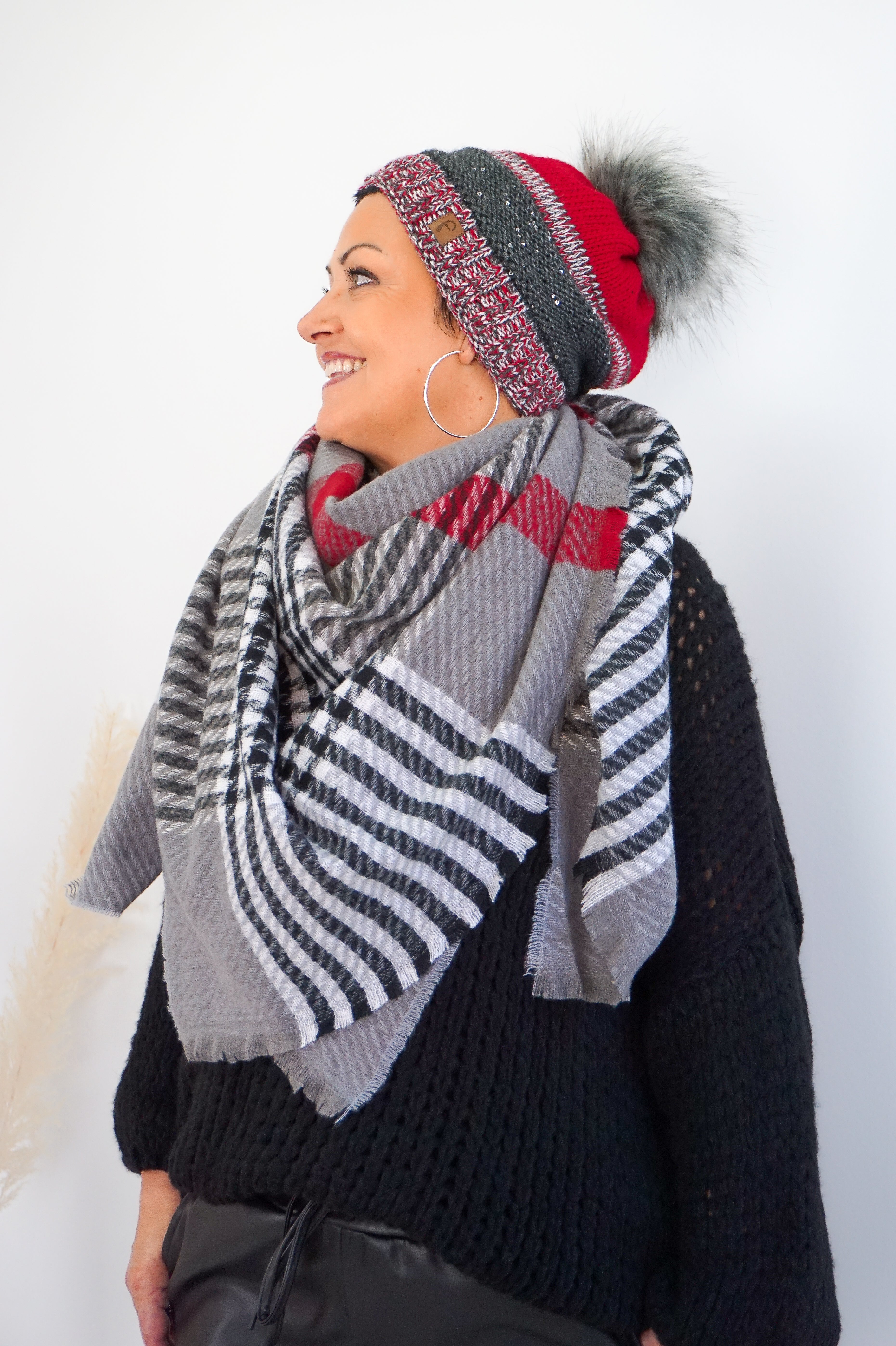 Dicker Schal "London", grau