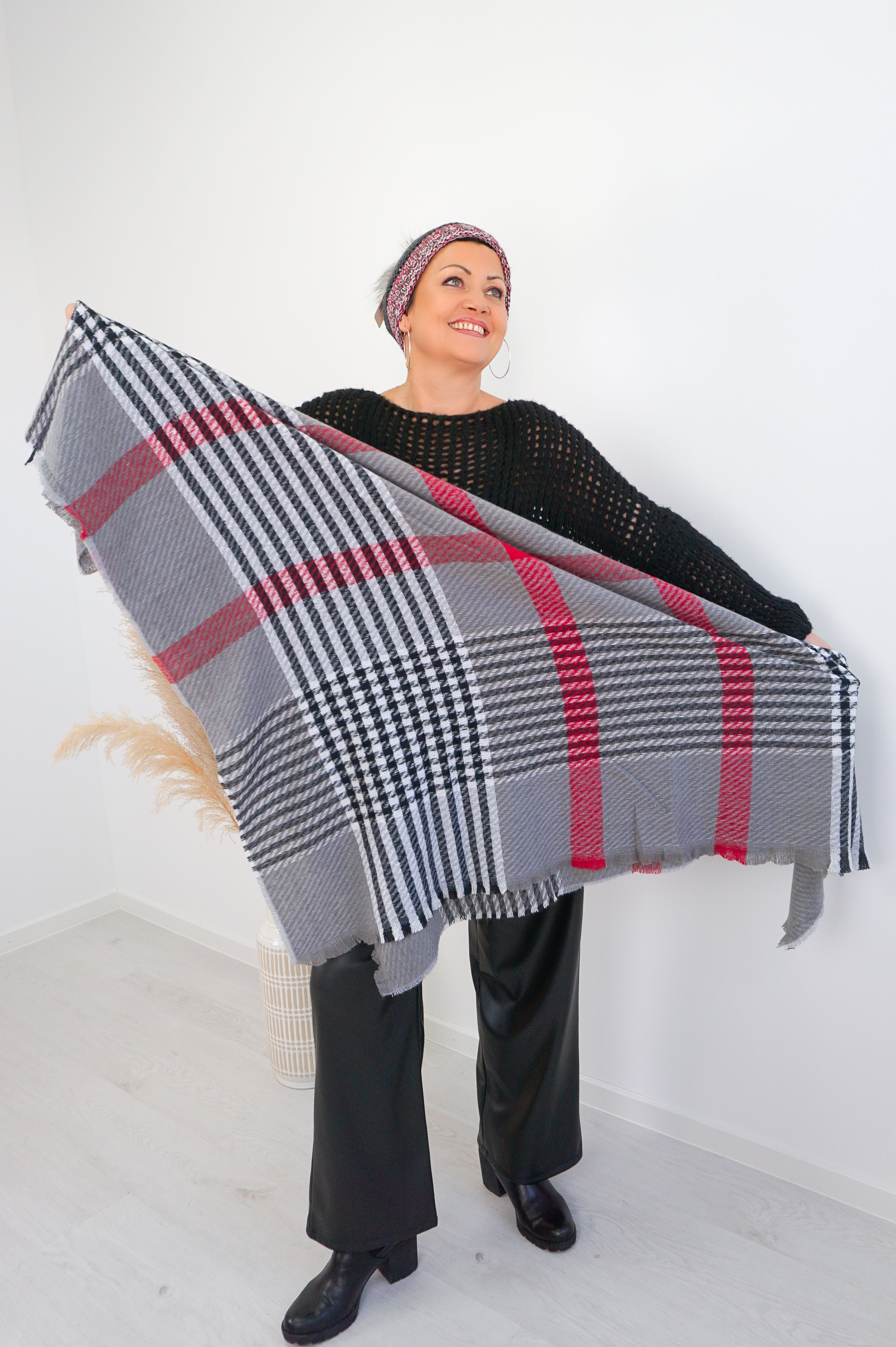 Dicker Schal "London", grau