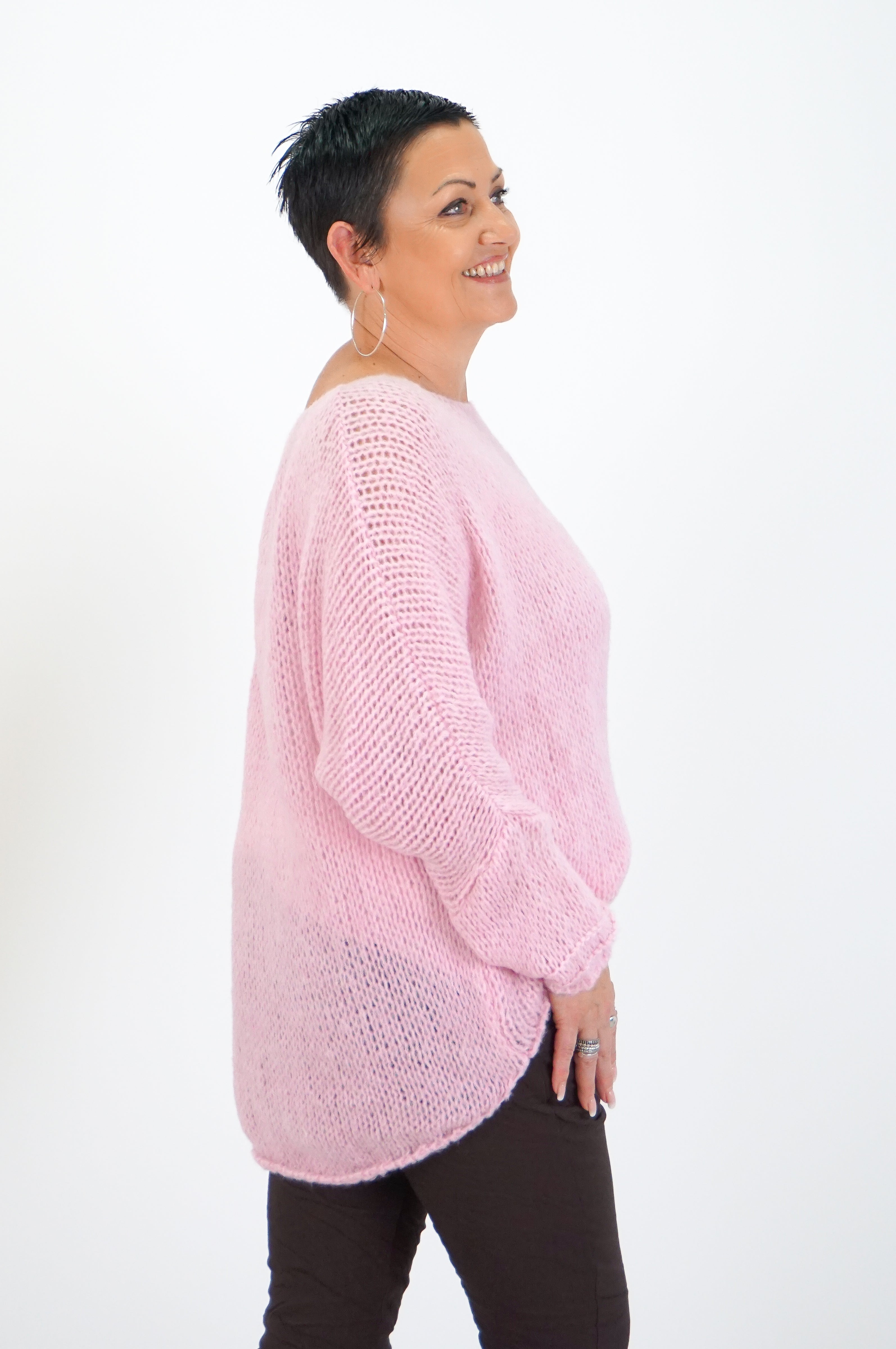 Basic Strickpulli, rosa