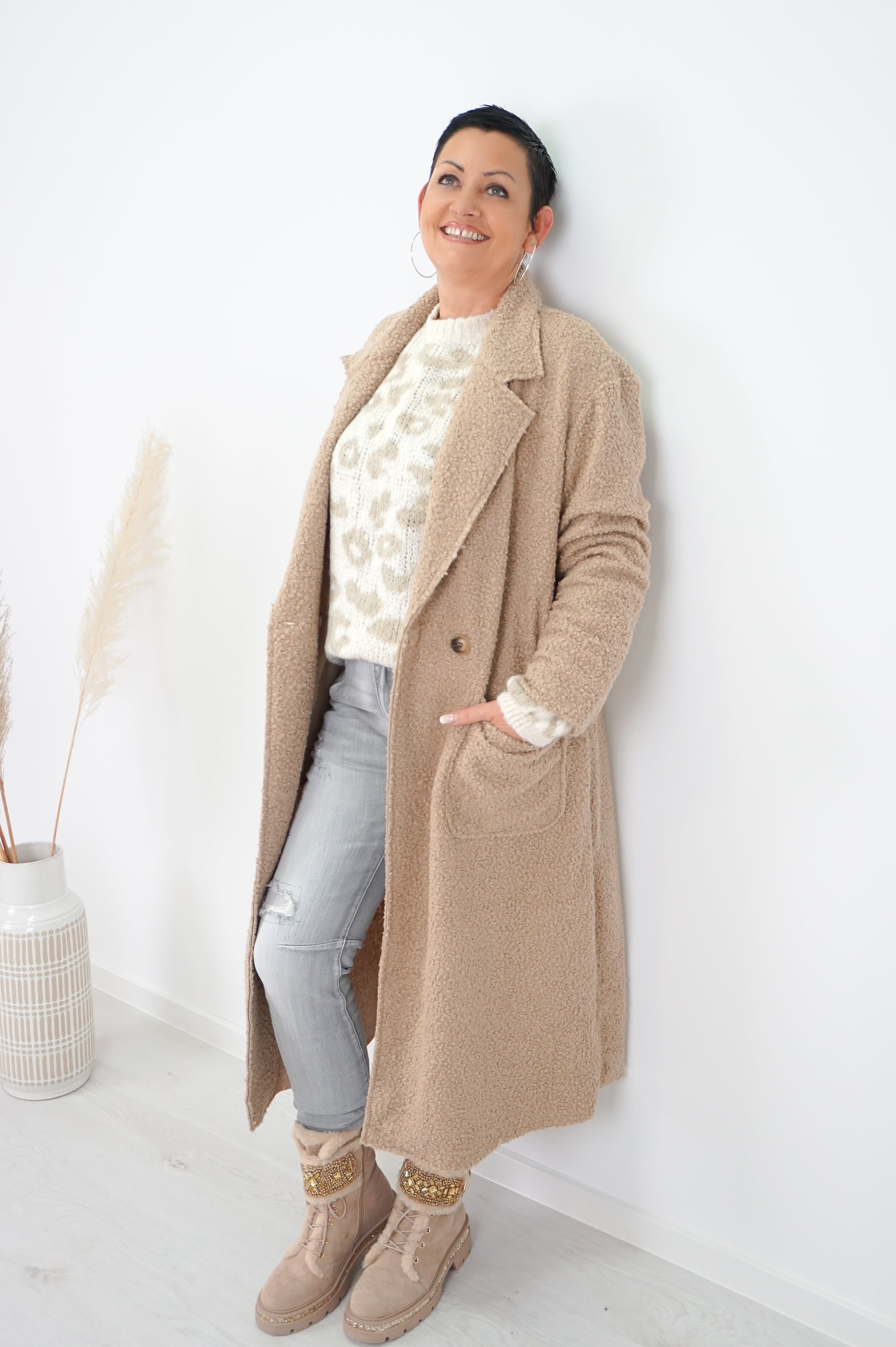 Leichter Mantel, beige