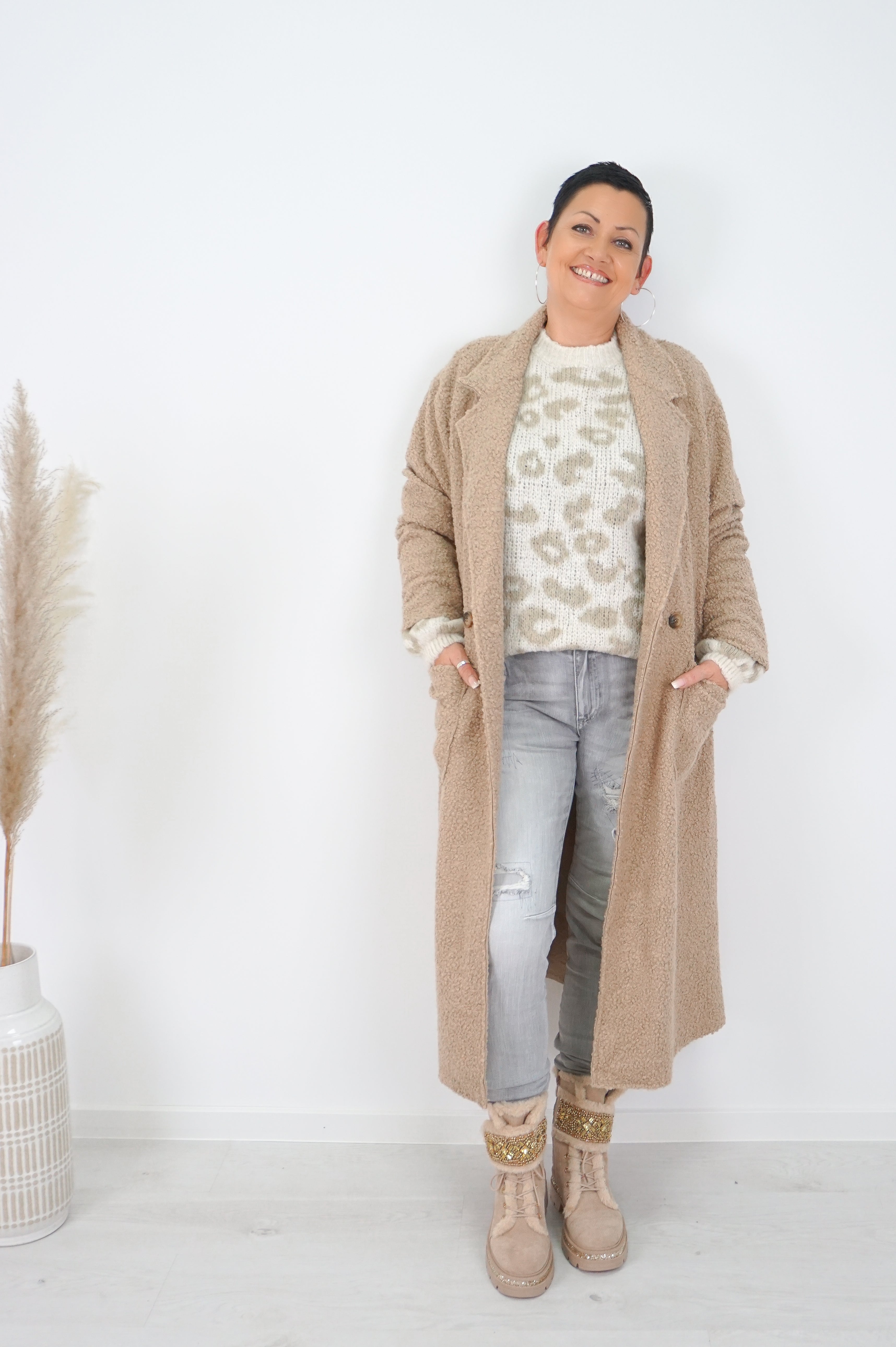 Leichter Mantel, beige