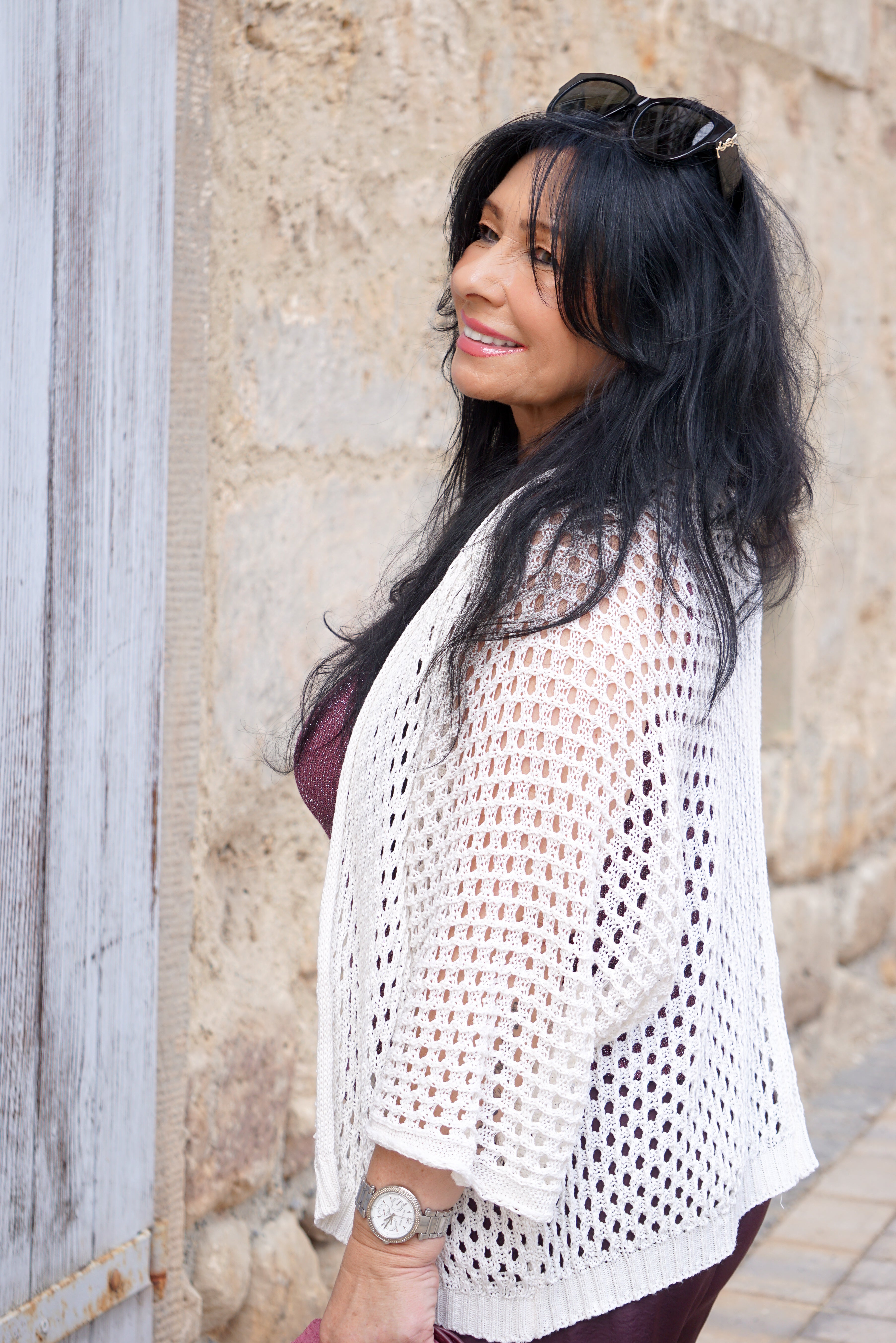 Häkeljacke „classic“, creme