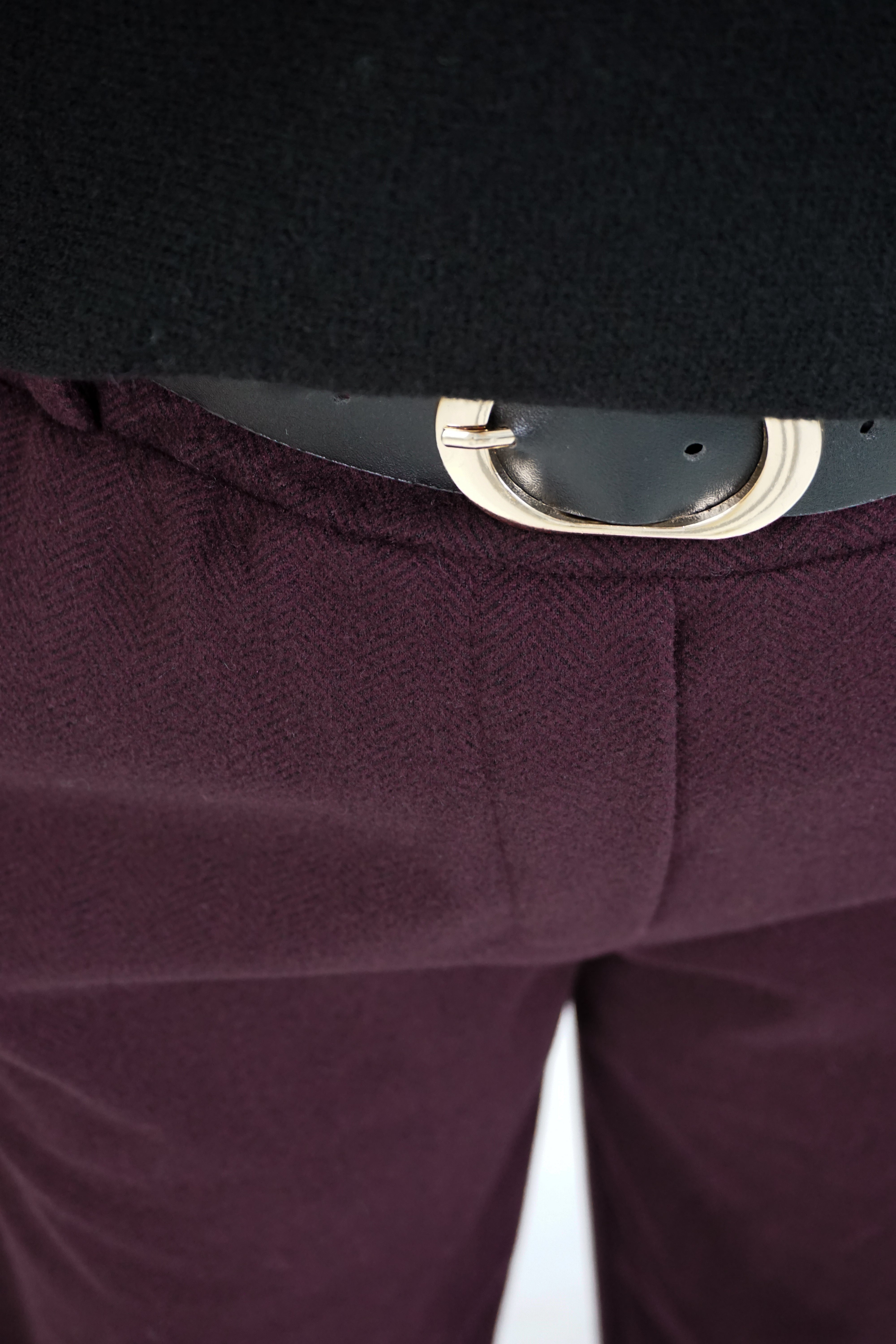 Weiche Stoffhose mit Muster, pflaume