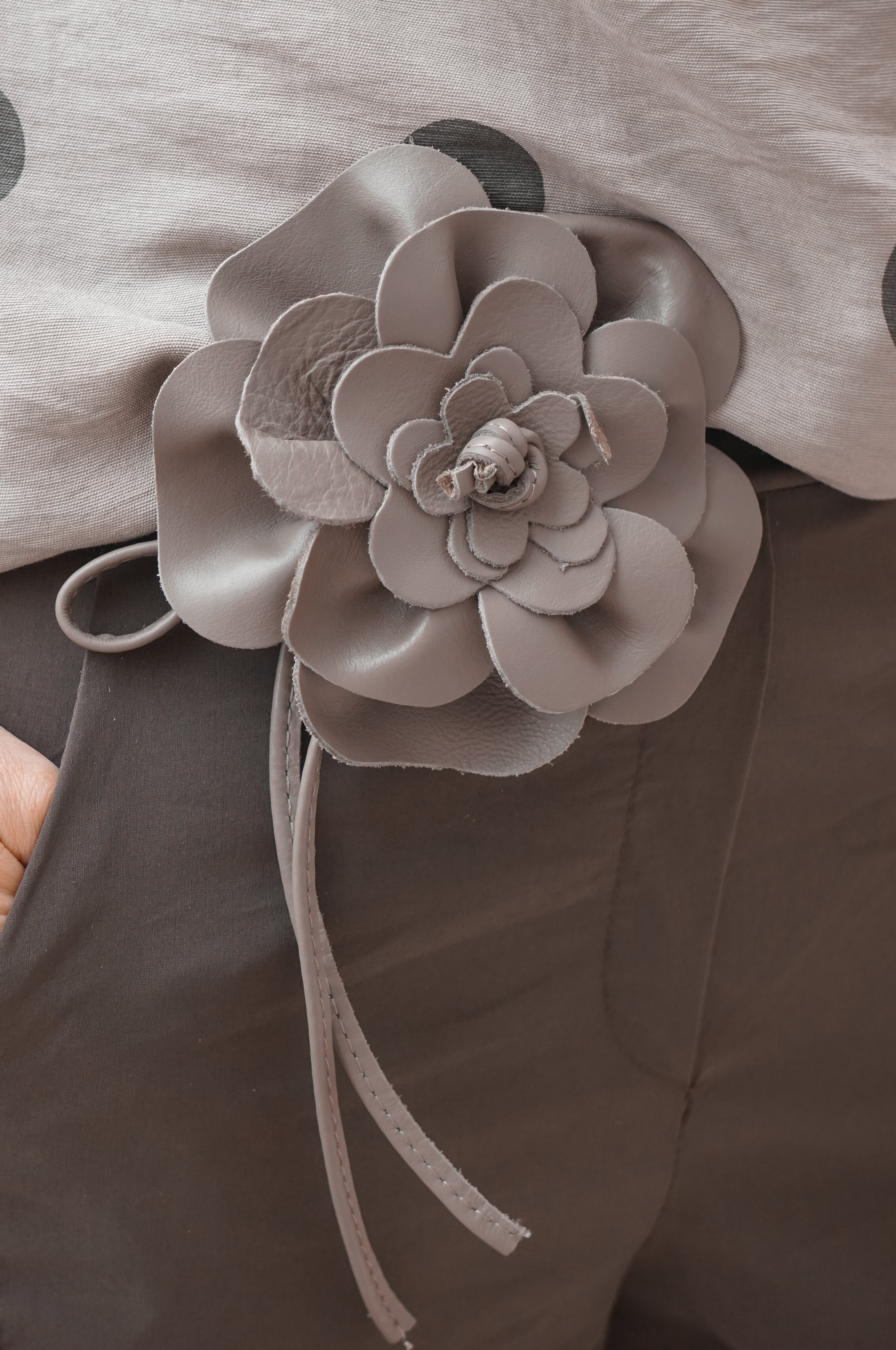 Bindegürtel "Flower", taupe