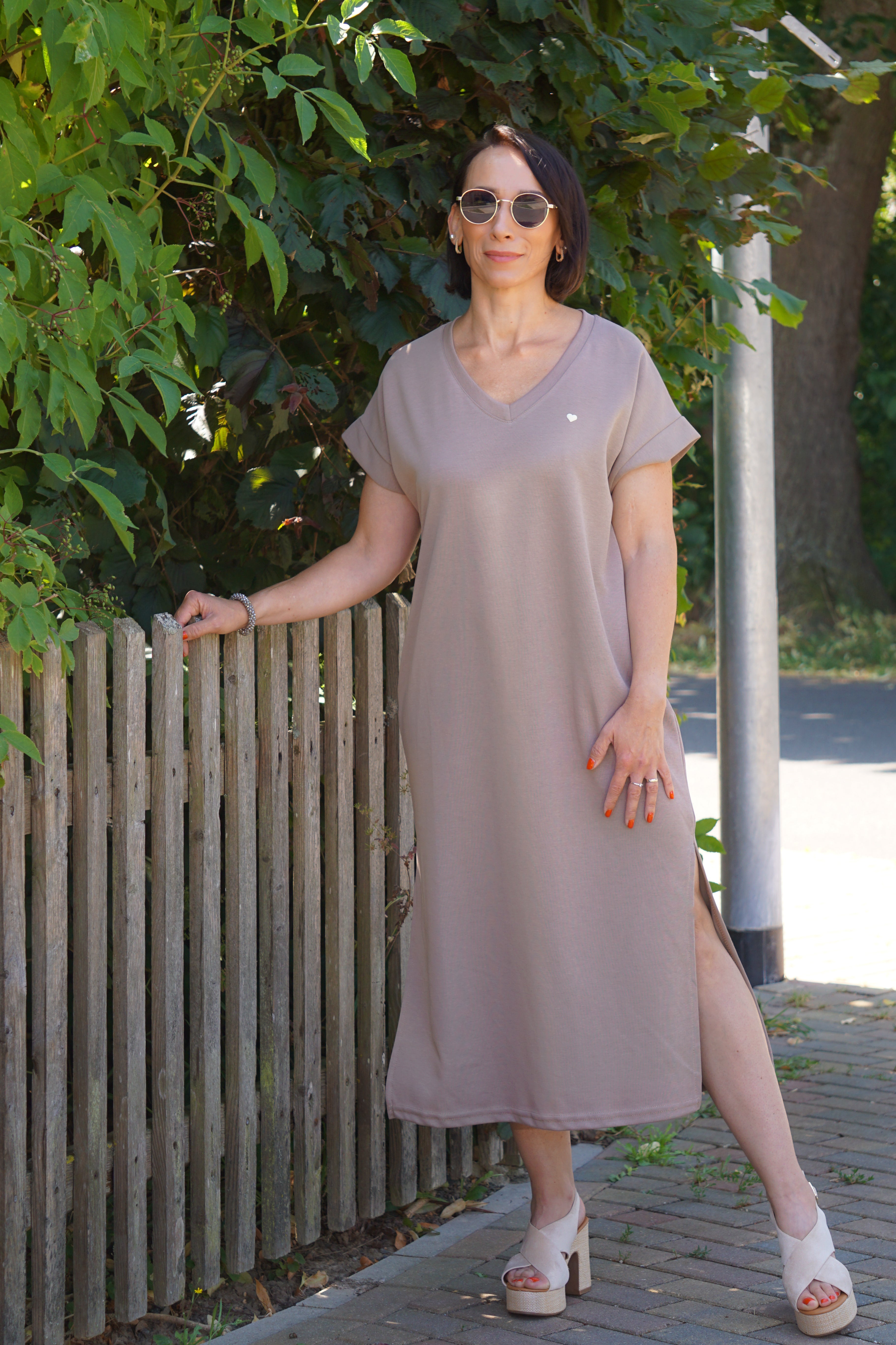 Jersey Kleid “lovely“, taupe