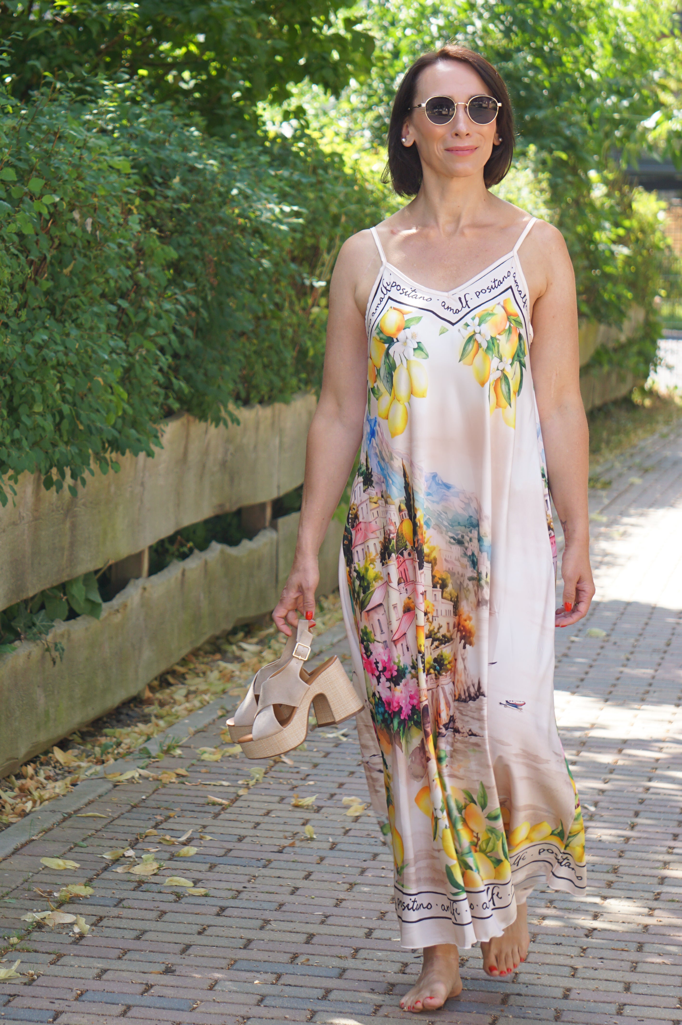 Langes Kleid „Portofino“, creme