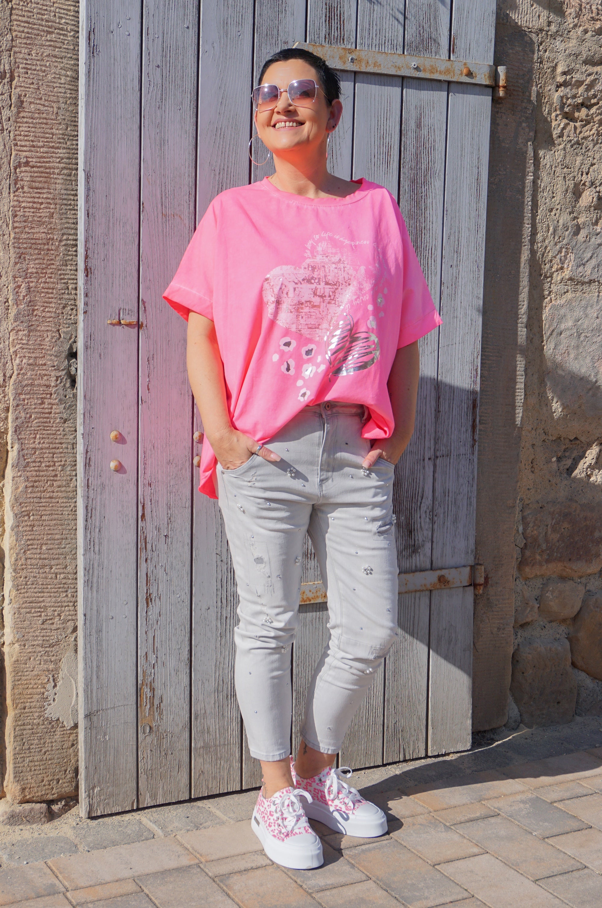 Sexy Woman 7/8 Jeans “glamour“, grau