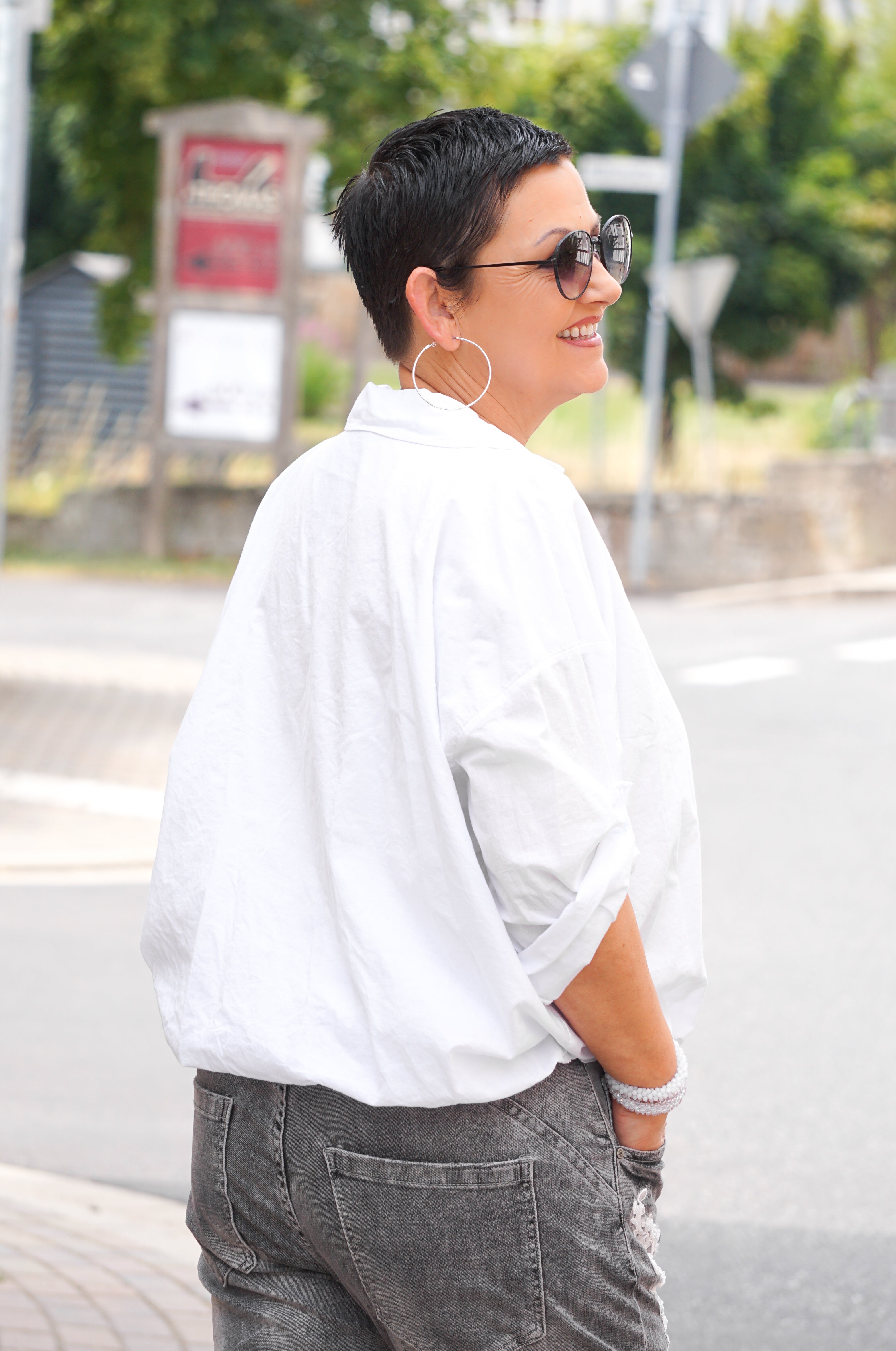Ballonbluse „classic“, weiß
