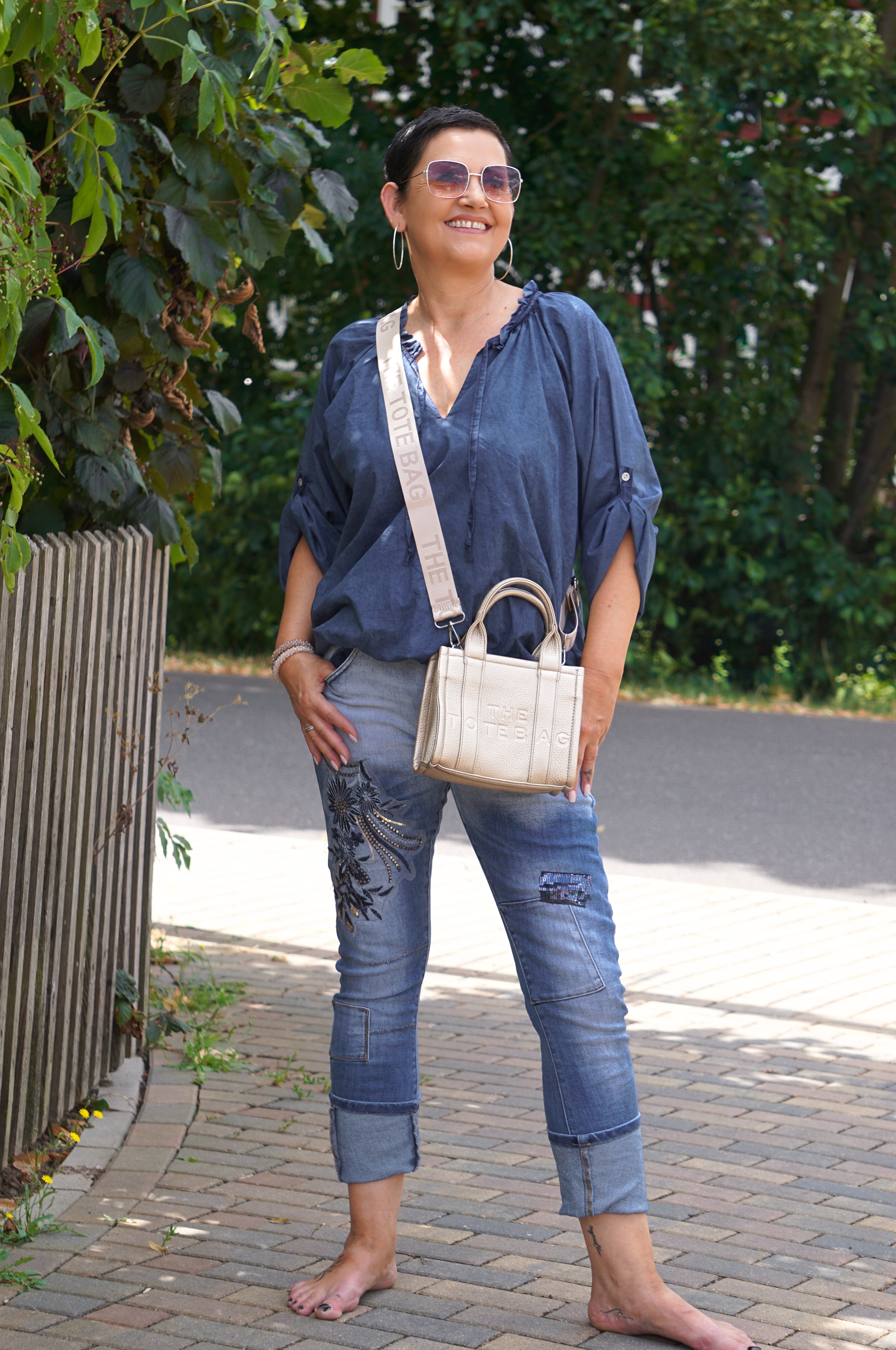 Sexy Woman Jeans „Midnight Bloom“
