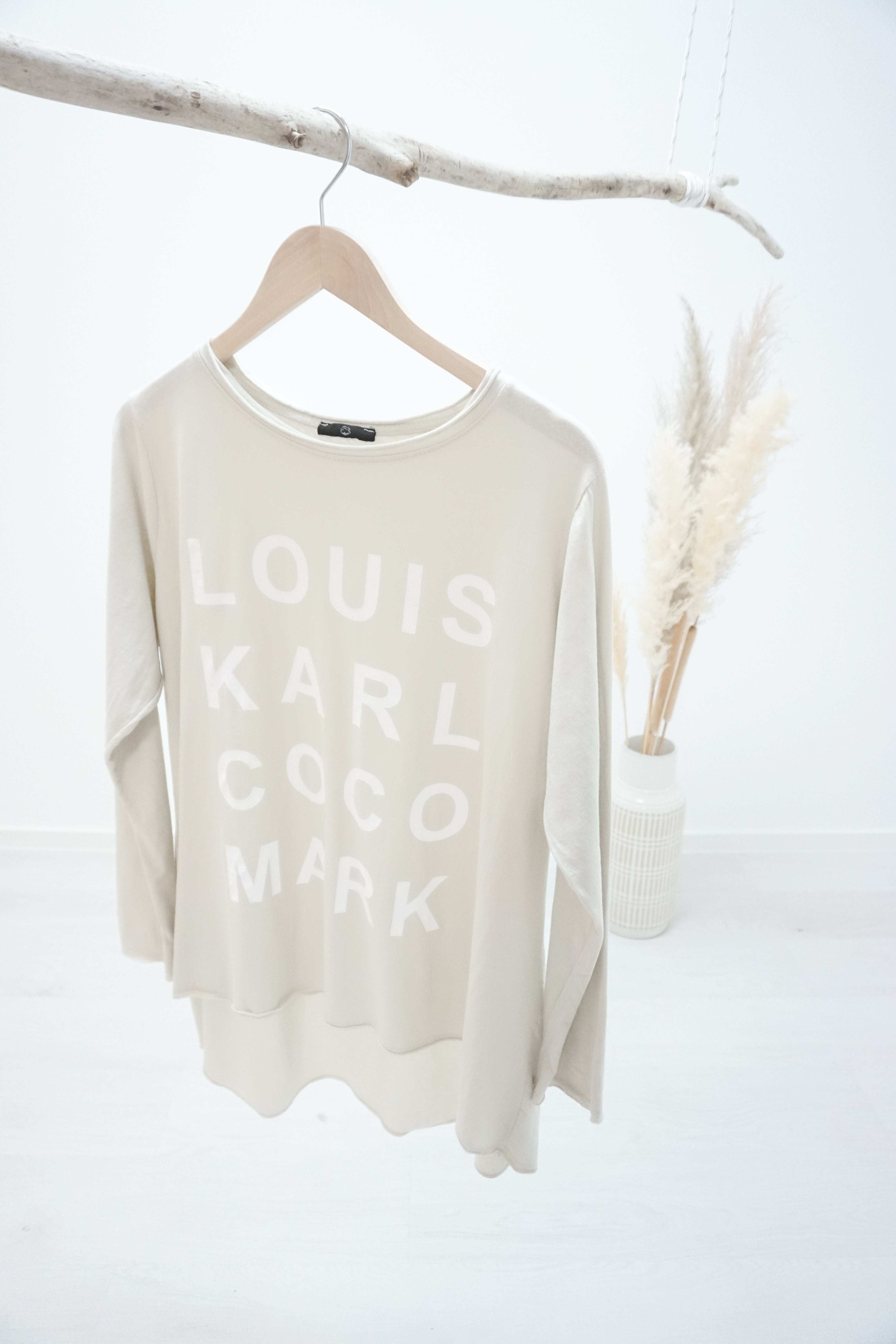 Langarm Shirt "Designer" beige